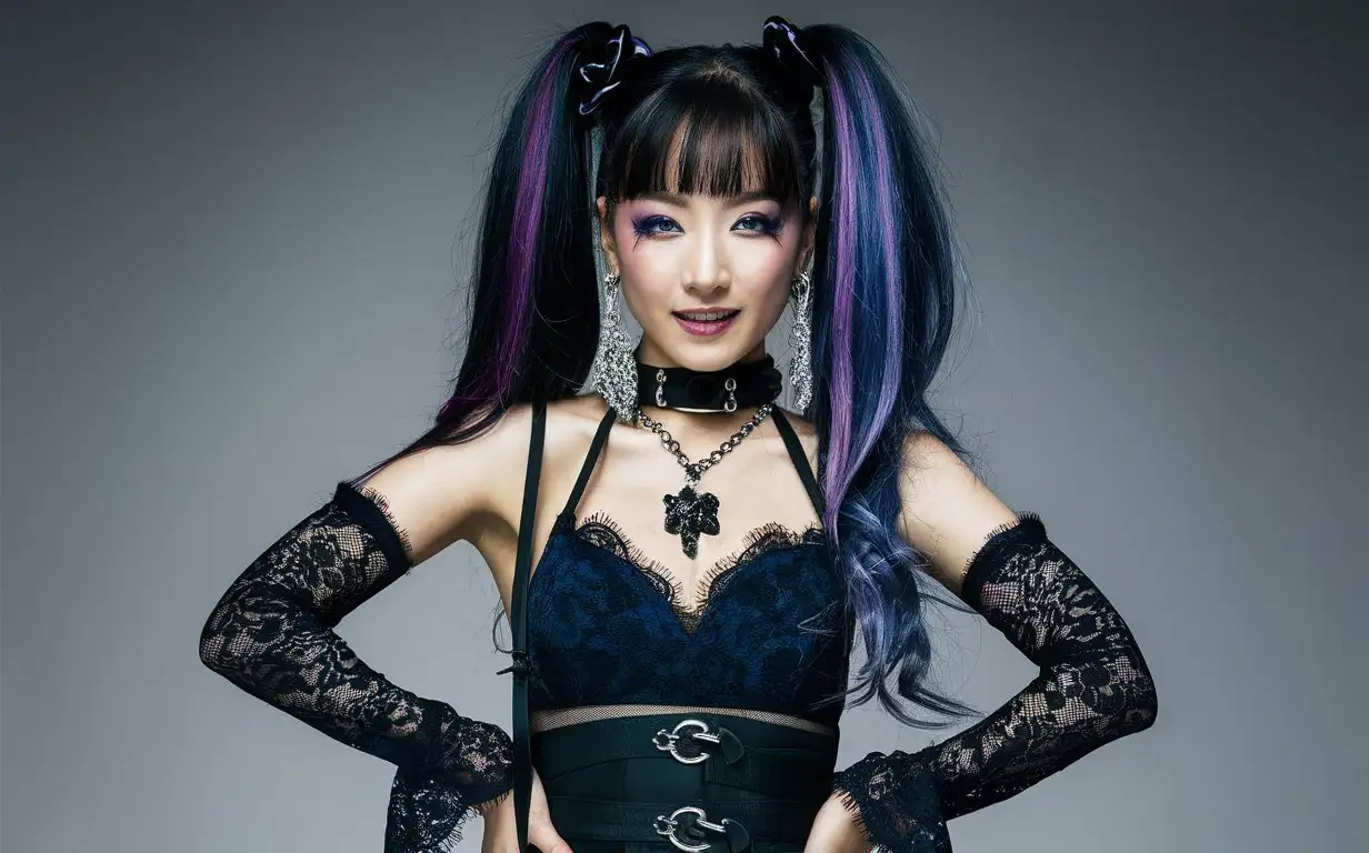 2003 Asian woman Goth style, hair dye photo