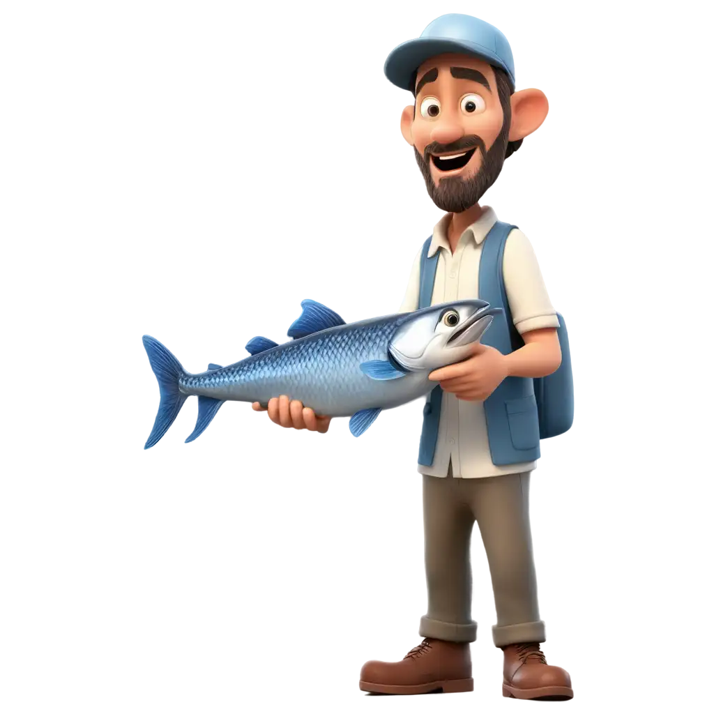 Cartoon-Fisherman-Holding-a-Big-Fish-in-3D-PNG-HighQuality-Illustration-for-Websites-Blogs-and-Social-Media