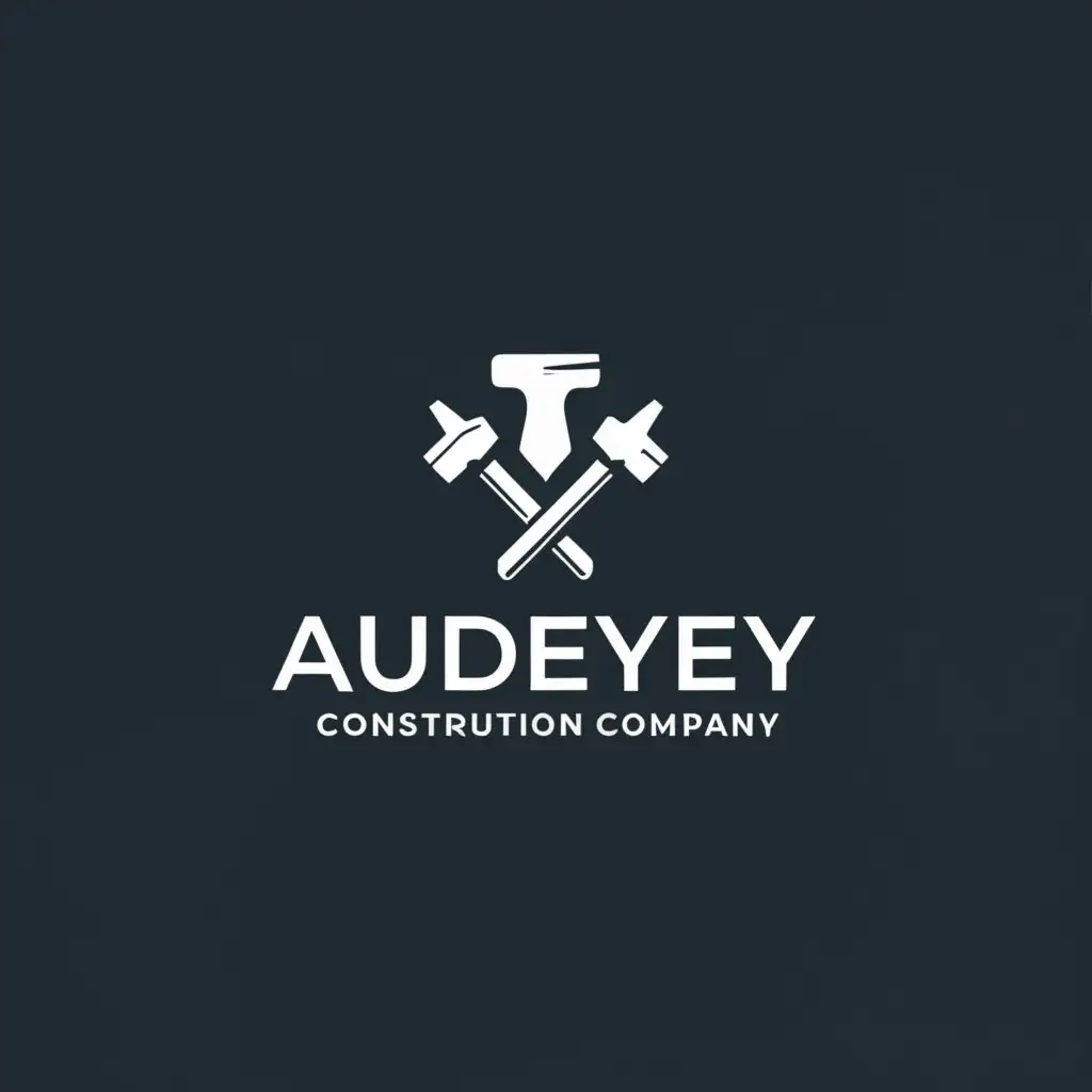 a logo design,with the text "the company name is "Audeyley Construction Company"", main symbol:a hammer and a wrench,Moderate,be used in Construction Company industry,clear background