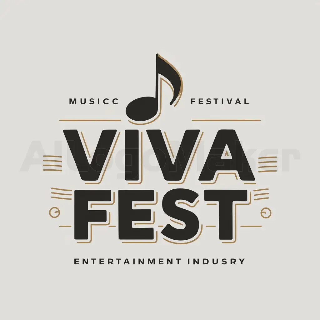 a logo design,with the text "VIVA FEST", main symbol:nota musical,Moderate,be used in Entertainment industry,clear background