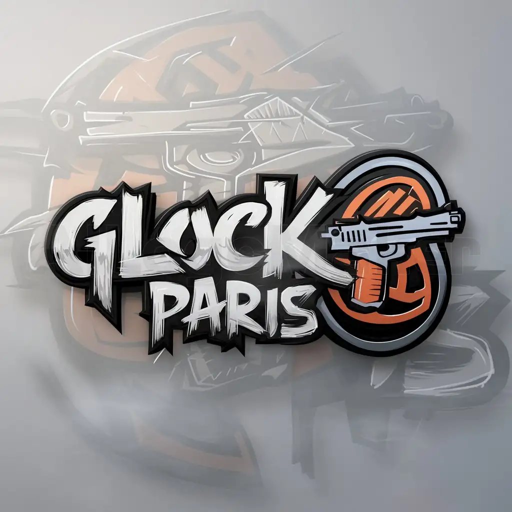 a logo design,with the text "Glock Paris", main symbol:logo design for Gangstar roleplay animated Gang theme urban clear background,Moderate,clear background