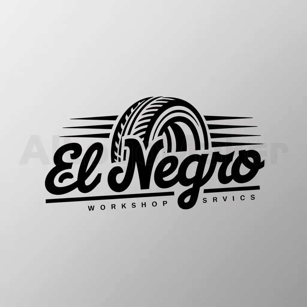 LOGO-Design-For-El-Negro-Dynamic-Tire-Emblem-for-Workshop-Mechanics