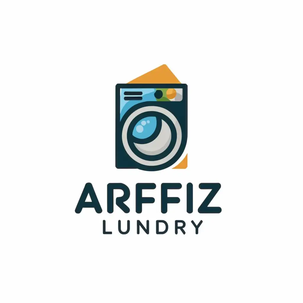 a logo design,with the text "Arfiz Laundry", main symbol:Washing Machine,Moderate,clear background