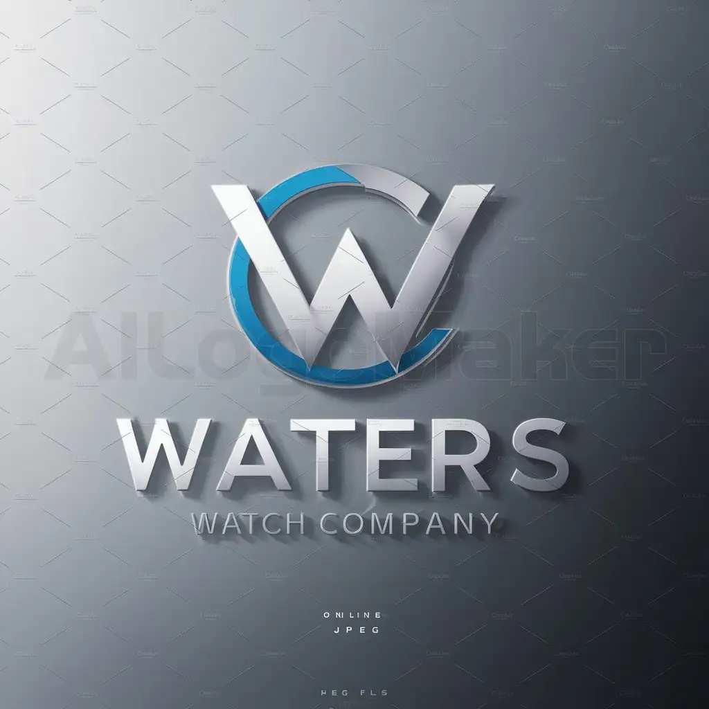 a logo design,with the text "WATER WATCH", main symbol:I'm looking for a modern, sleek logo for my luxury watch company. The logo should reflect the brand name: Waters Watch Company. The primary colors are silver and blue. The logo will be used both online and in print, so it's essential that it's versatile and effective in different contexts. It must include a JPEG file and a vector file at a minimum.,Moderate,clear background