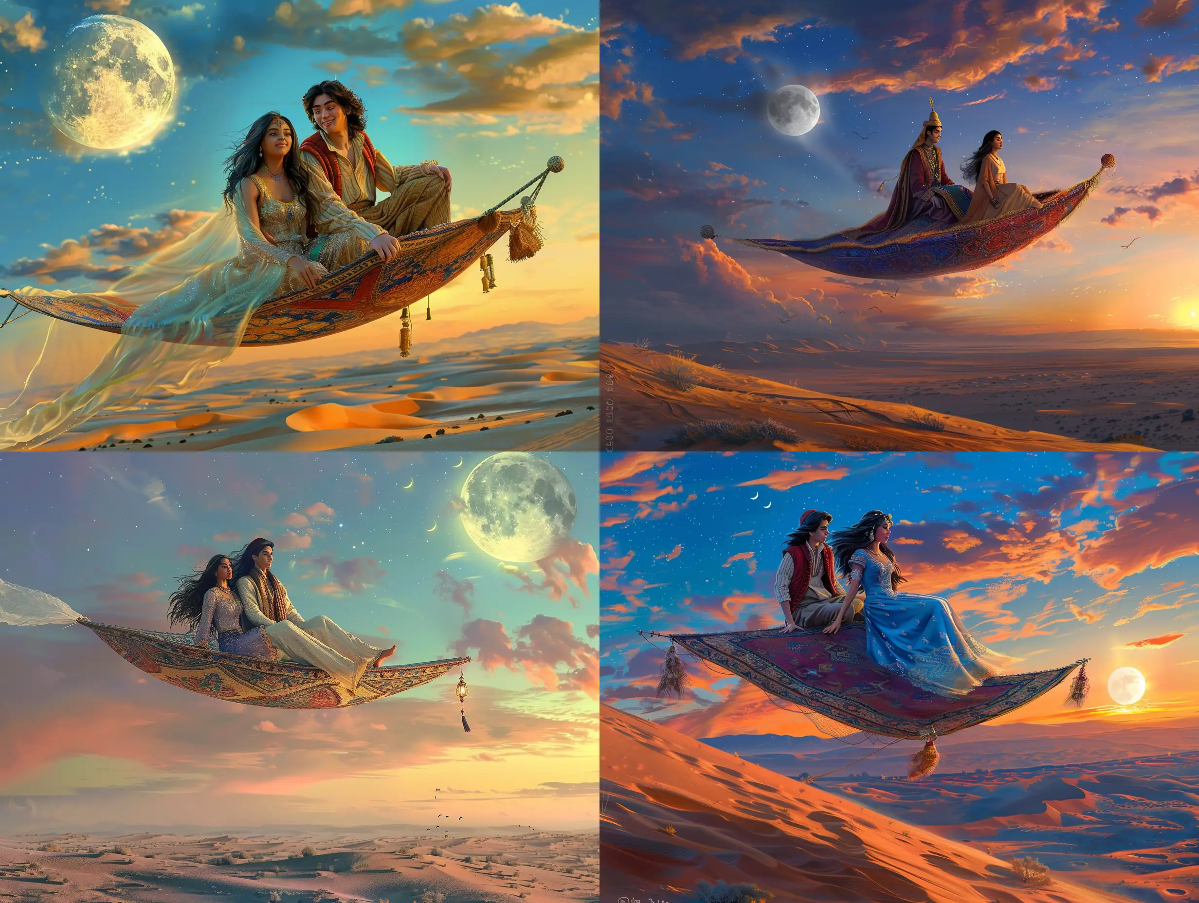 Young-Lovers-on-a-Flying-Carpet-in-a-Magical-Eastern-Twilight