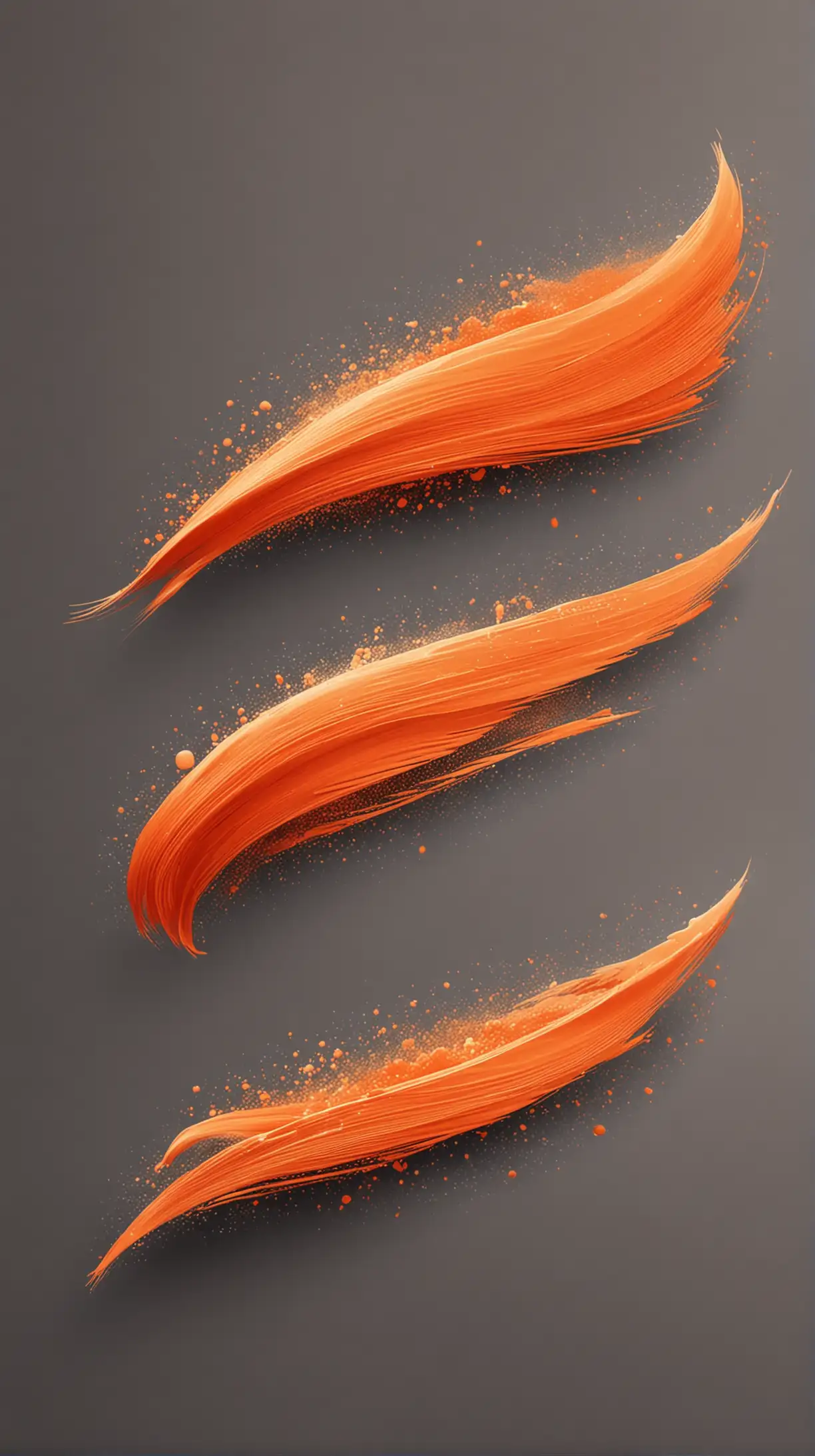 Trendy Orange Vector Wave with Powder Brush