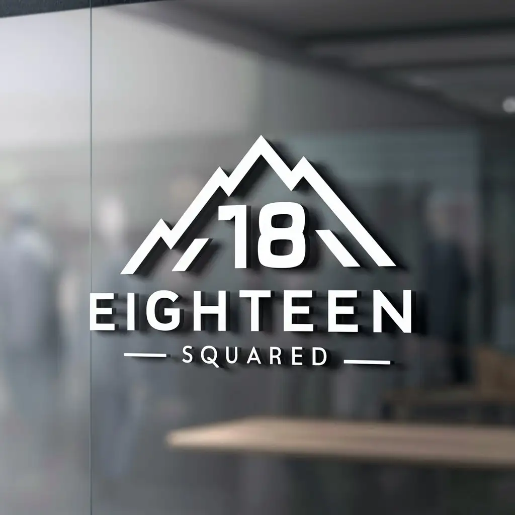 a logo design,with the text "eighteen squared", main symbol:mountain,Moderate,be used in Retail industry,clear background