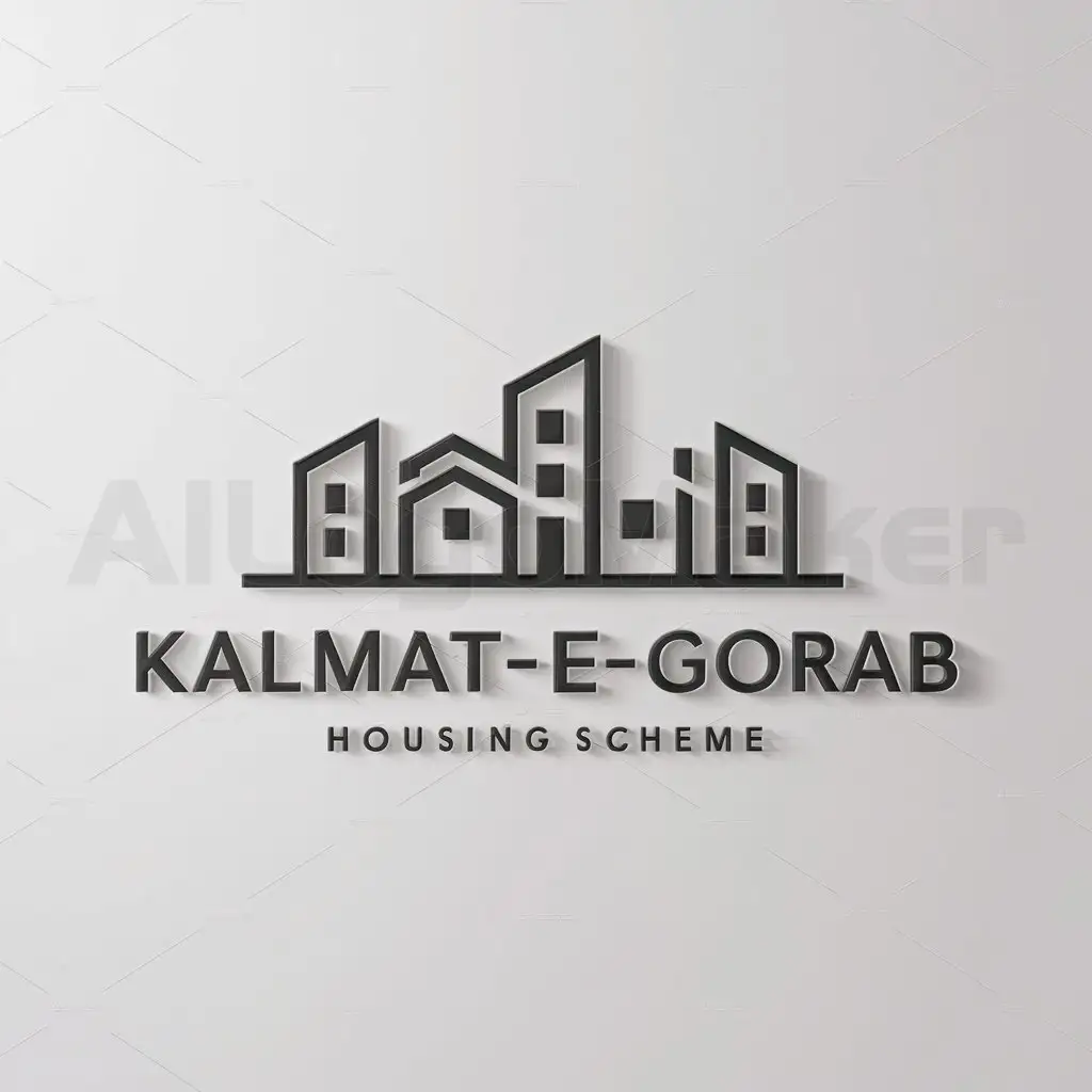 a logo design,with the text "kalmat-e-gorab", main symbol:housing scheme,Moderate,clear background