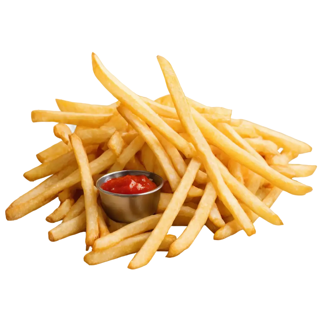 Side view french fries with seasoning