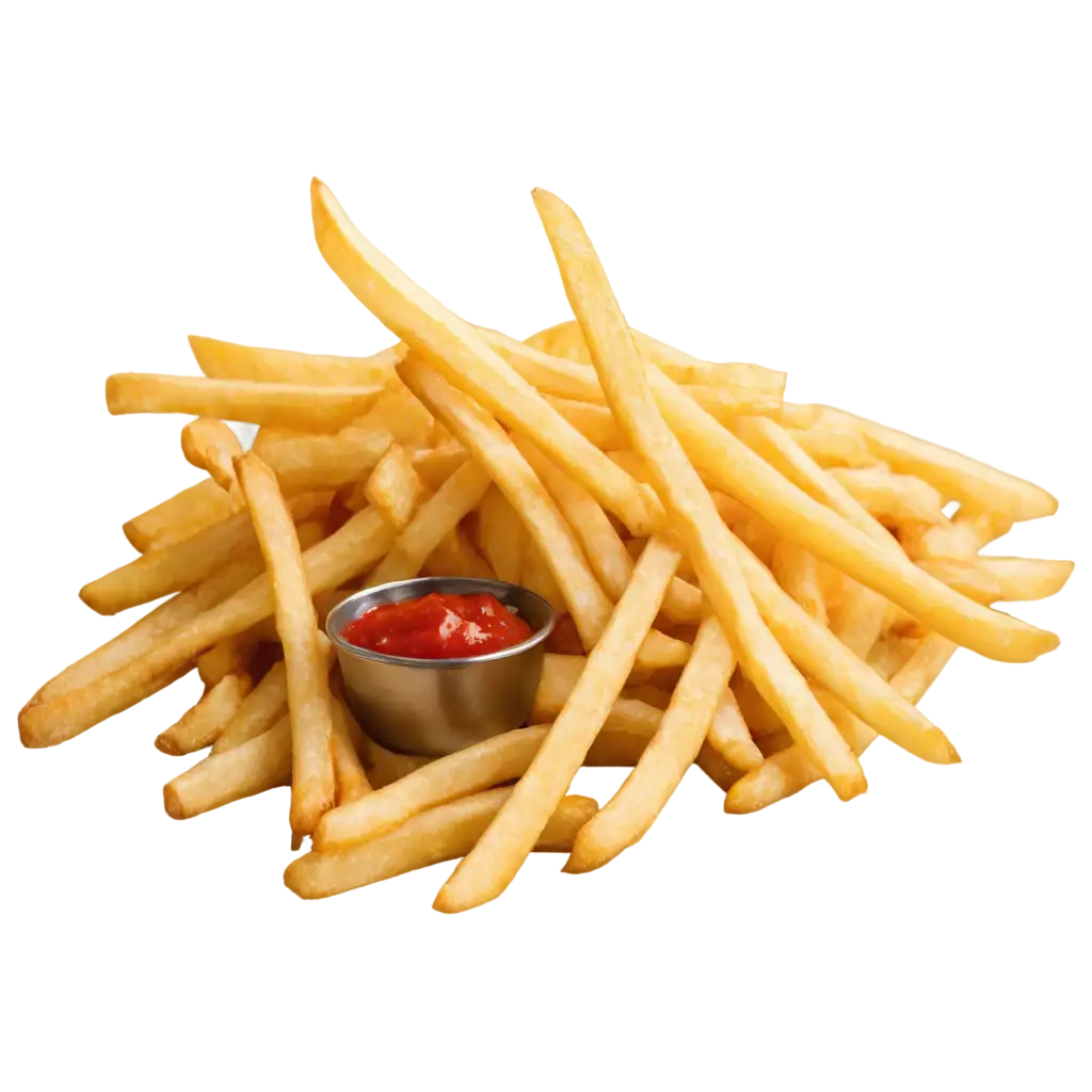 HighQuality Side View French Fries with Seasoning PNG Image | PNG Prompt