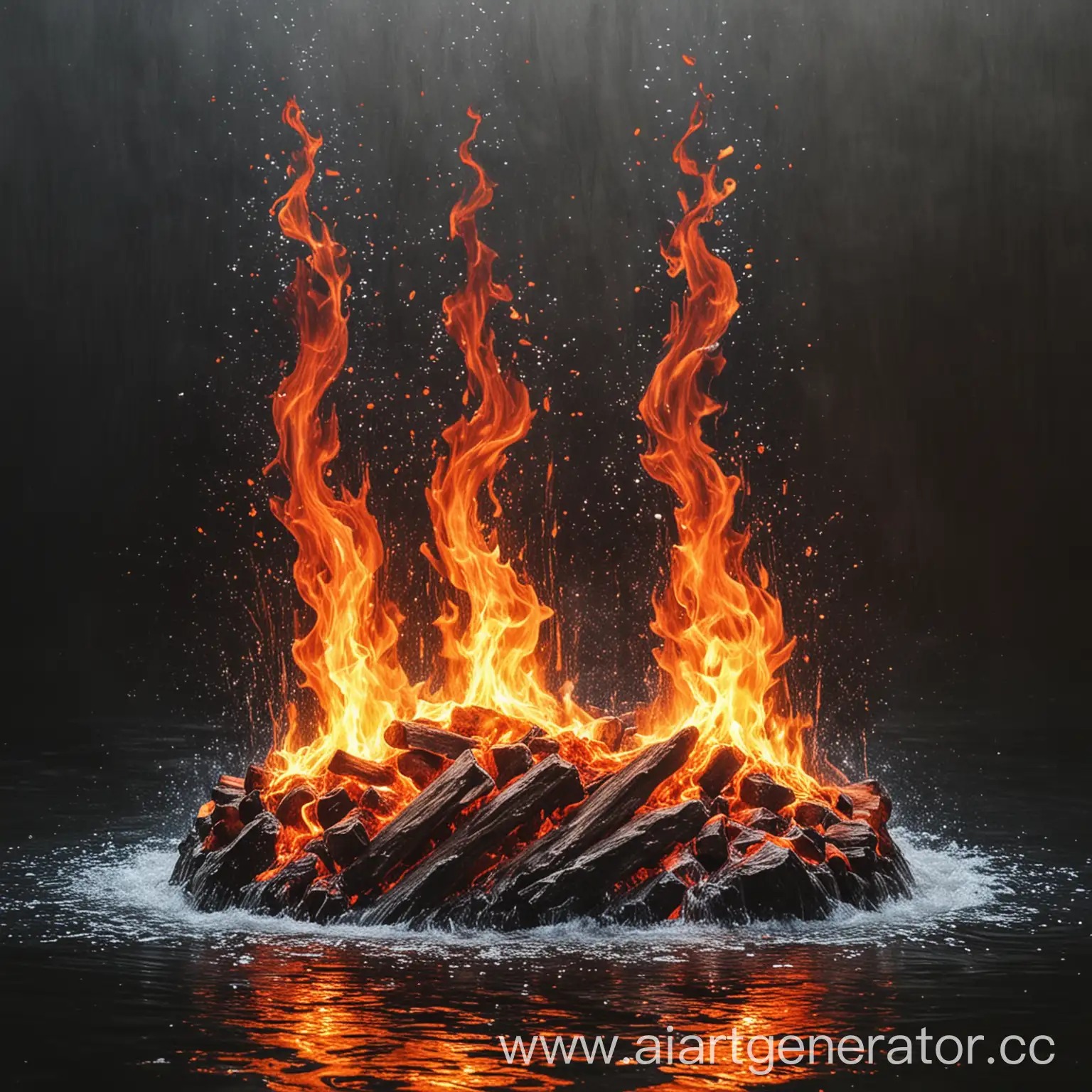 Abstract-Artwork-of-Fire-and-Water-Interplay