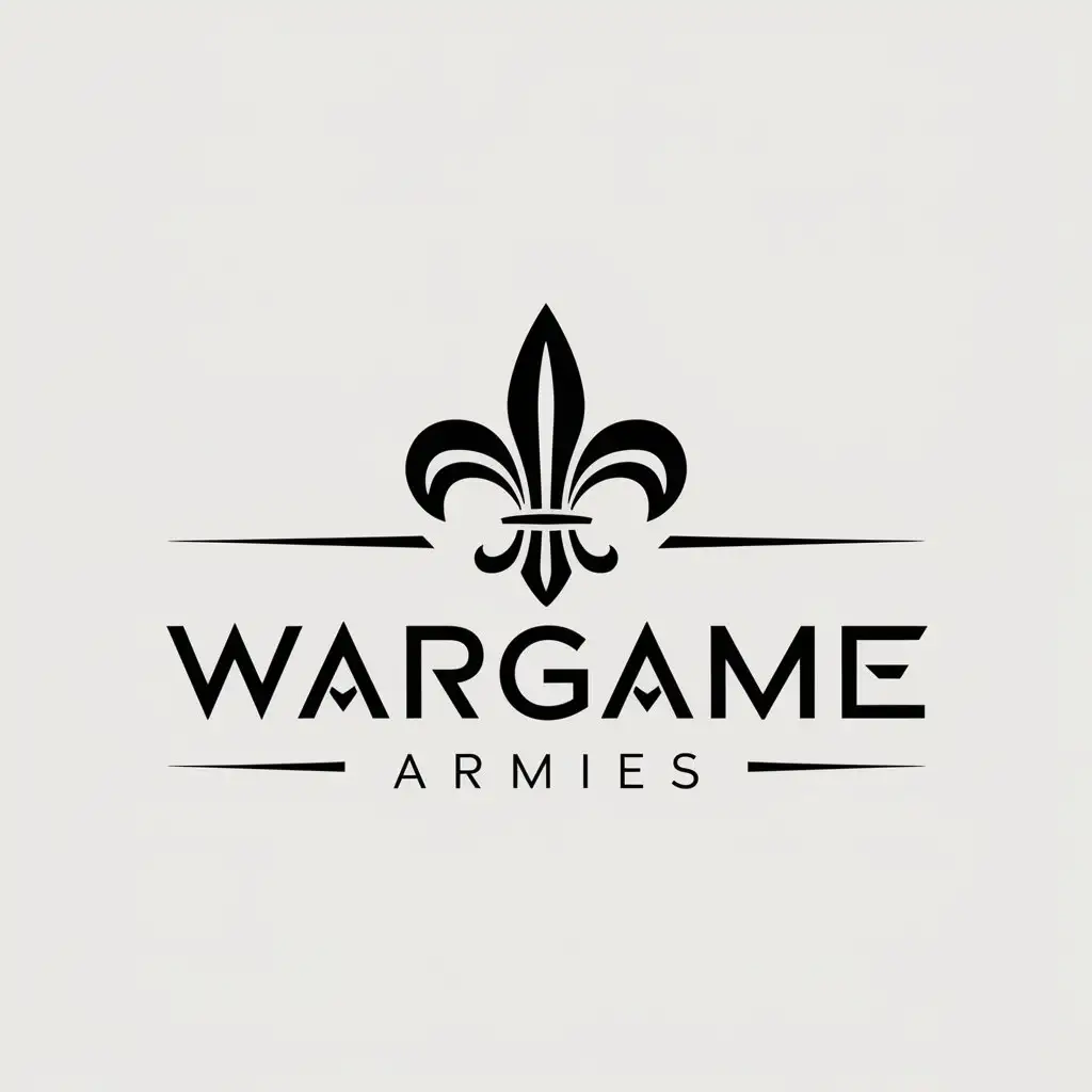 a logo design,with the text "Wargame Armies", main symbol:fleur-de-lis,Minimalistic,be used in Entertainment industry,clear background