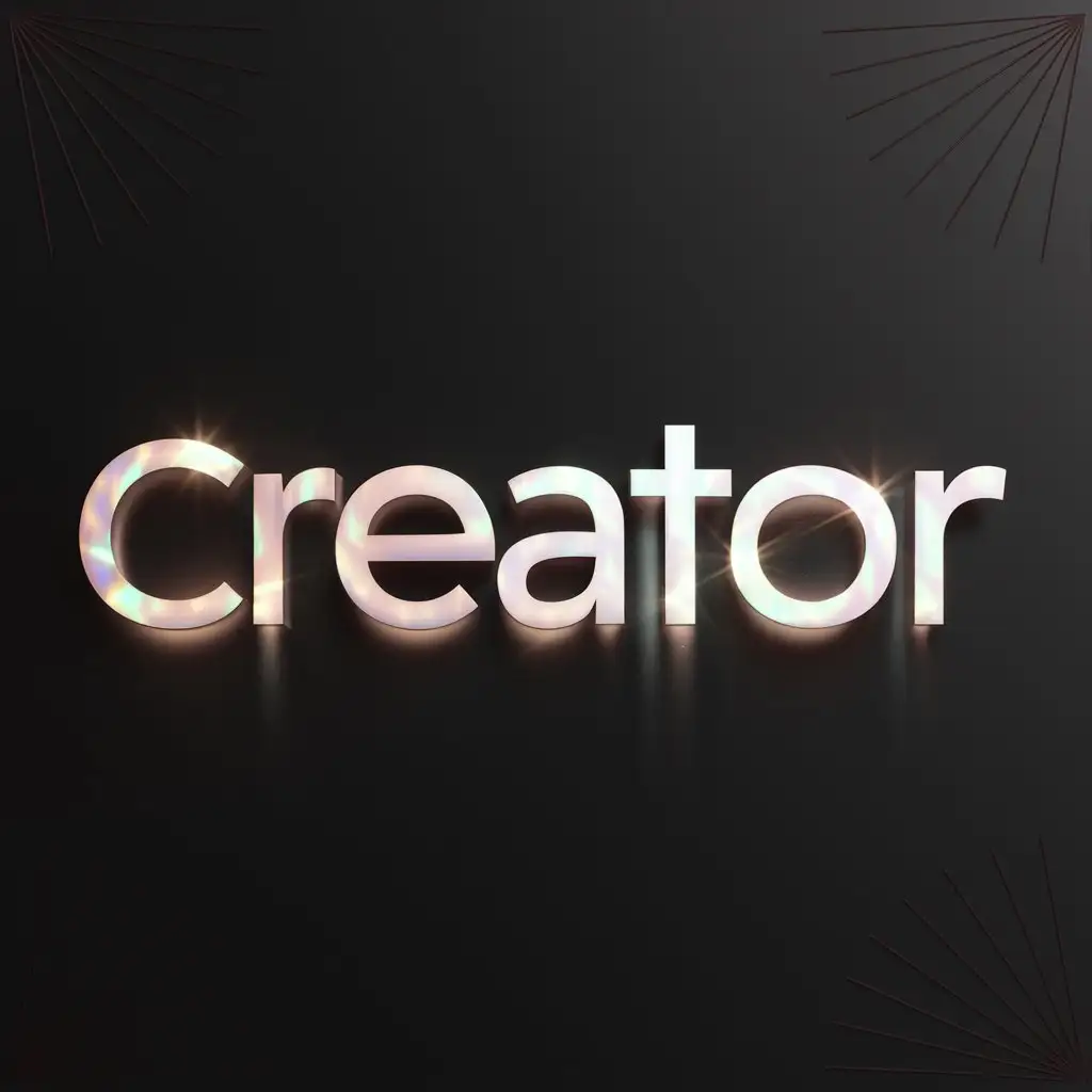on a black background in the middle is the inscription "Creator" around the inscription in the background closer to the corner are maroon lines iridescent with light maroon