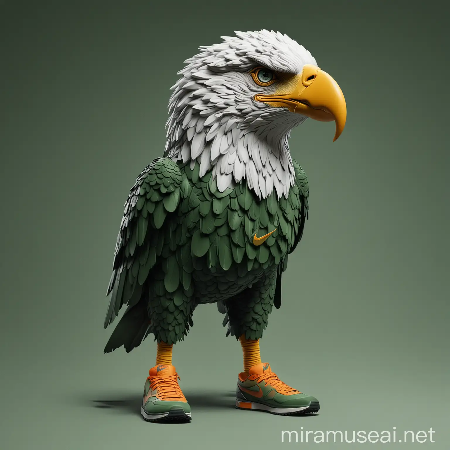 Futuristic Eagle Mascot Inspiring Innovation Athletic Excellence and Sustainability