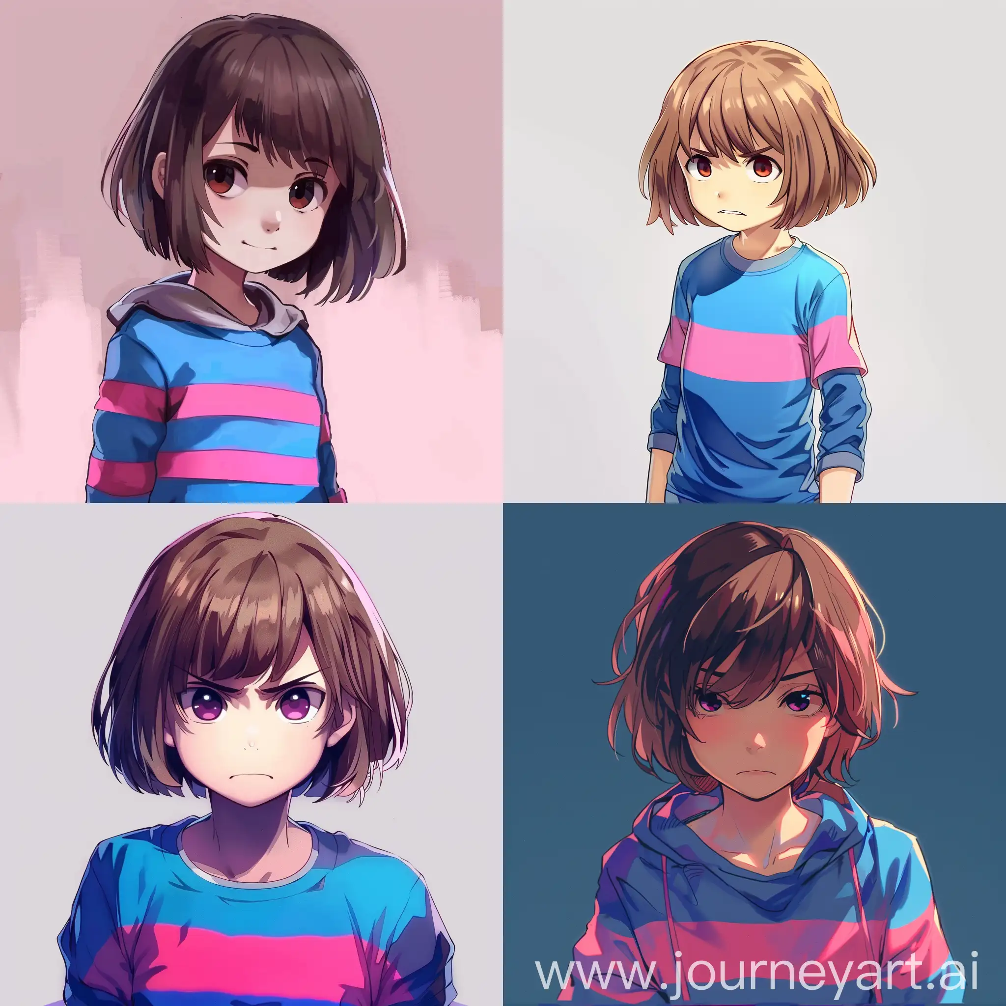 Frisk-Undertale-Anime-Art-Without-Jacket-and-Blue-TShirt