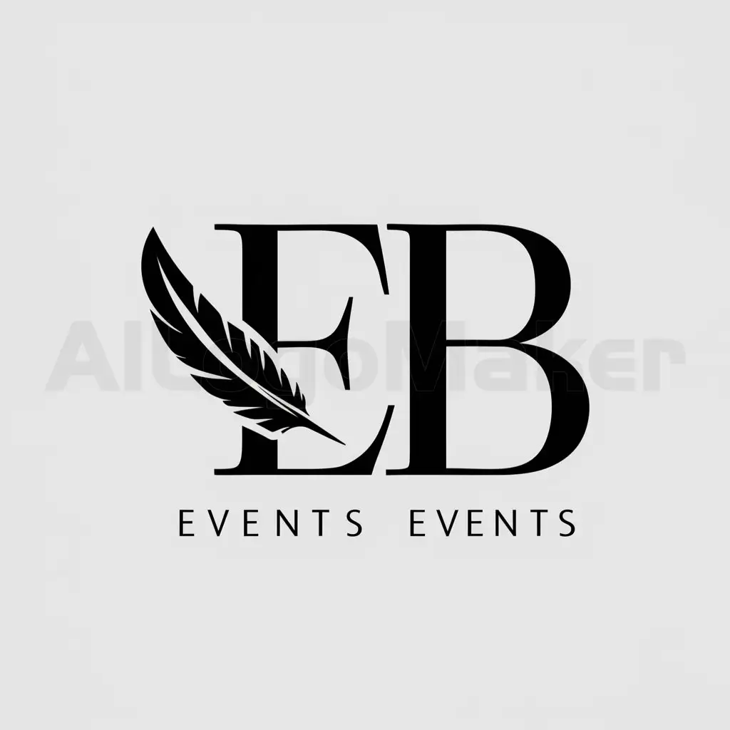 LOGO-Design-for-Events-Brand-Elegant-EB-with-Feather-Symbol