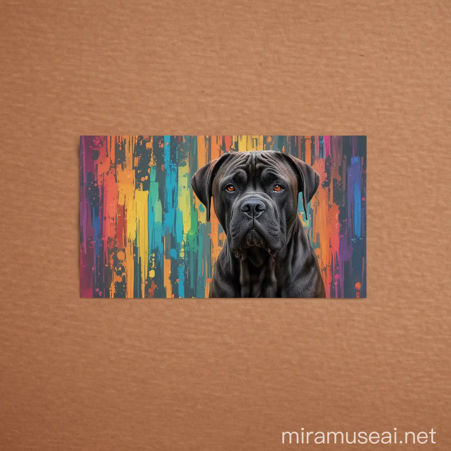 Colorful cane corso business card