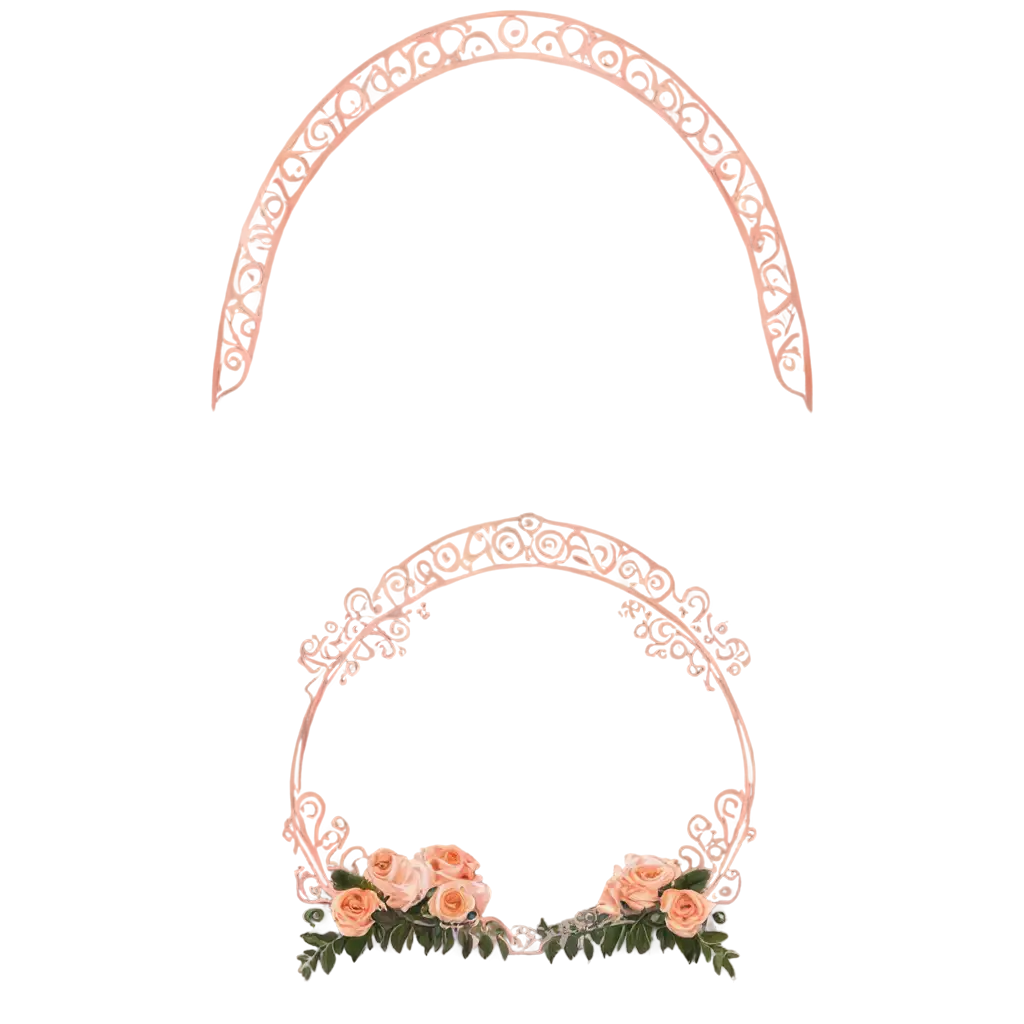 mughal indian 
round tall arch wedding banner rose gold 
simplified
