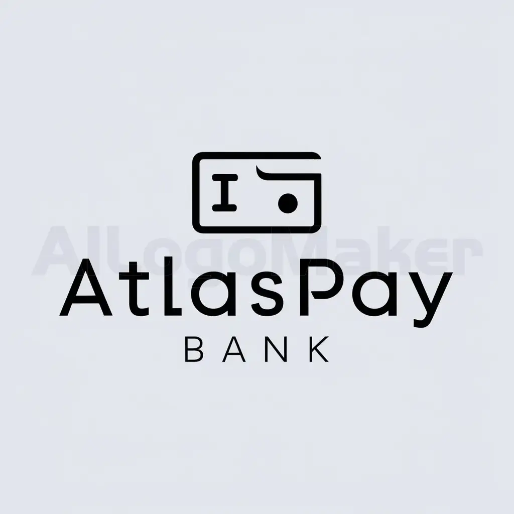 a logo design,with the text "ATLASPAY BANK", main symbol:Bank or credit card,Minimalistic,be used in Finance industry,clear background