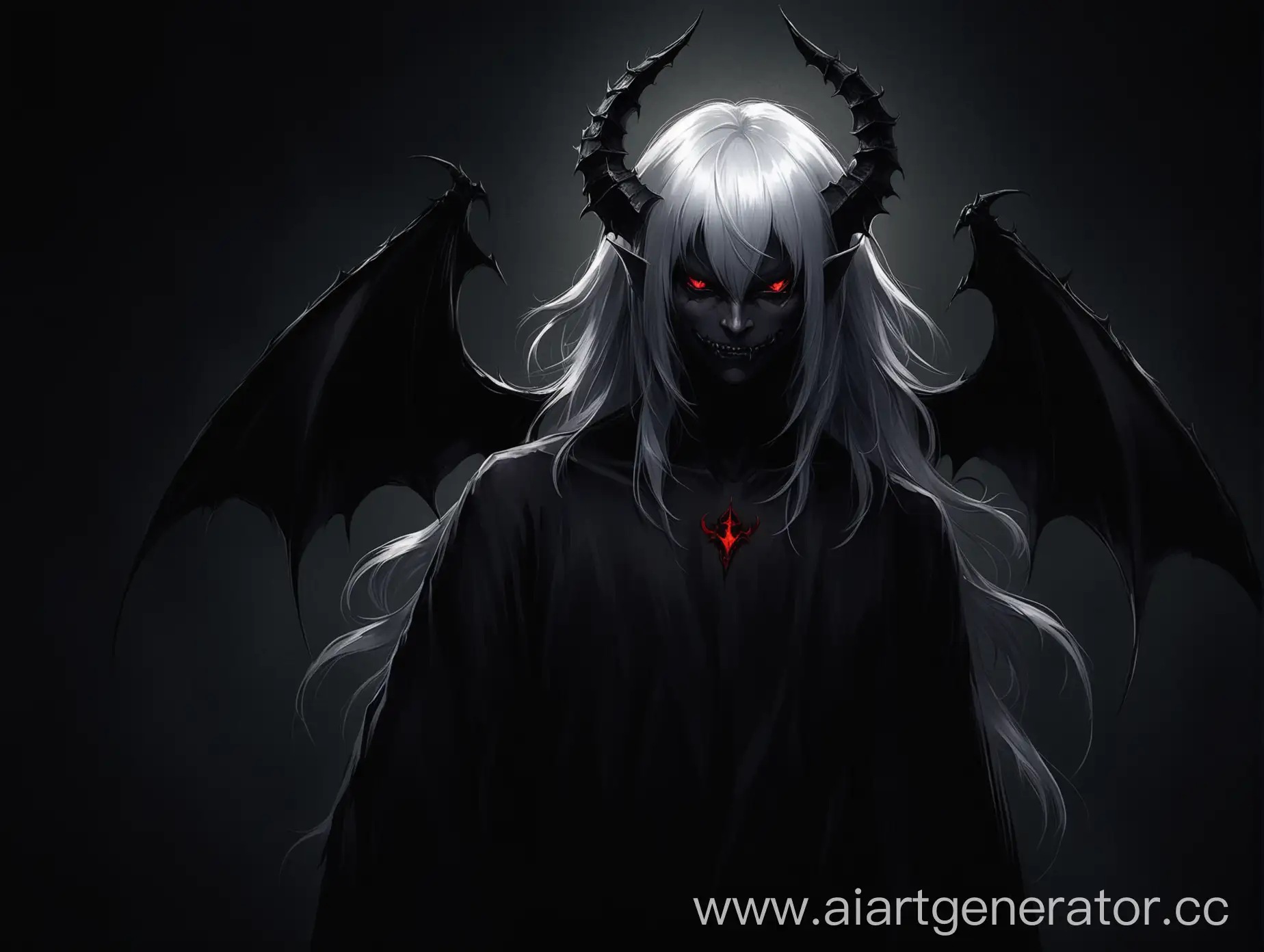 SilverHaired-Demon-in-Dark-Background