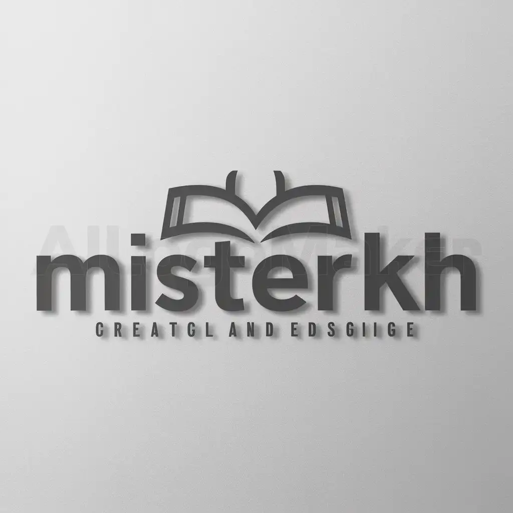 a logo design,with the text "MisterKh", main symbol:Math book,Moderate,be used in Education industry,clear background