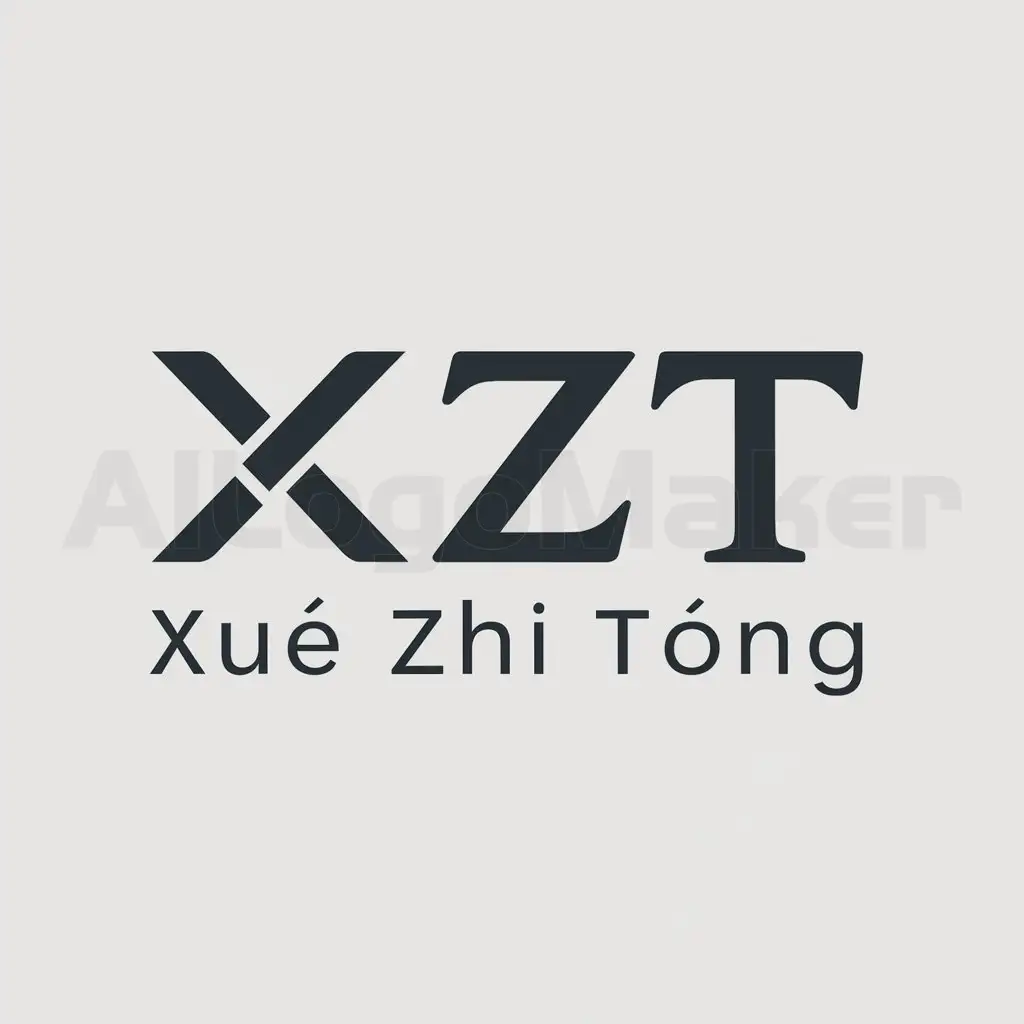 a logo design,with the text "xué zhì tōng", main symbol:XZT,Moderate,be used in Education industry,clear background