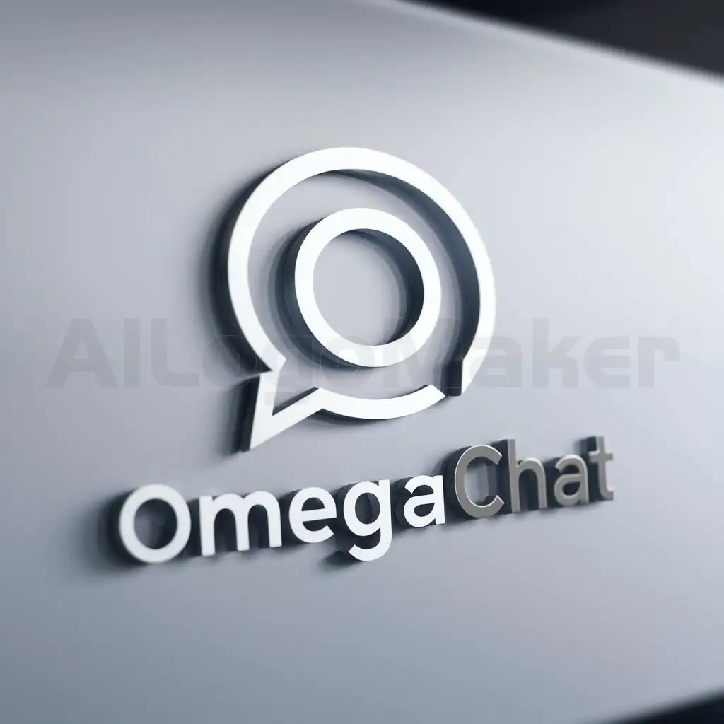 a logo design,with the text "OmegaChat", main symbol:represents a chat tool, conversations for whatsapp,Moderate,be used in Internet industry,clear background