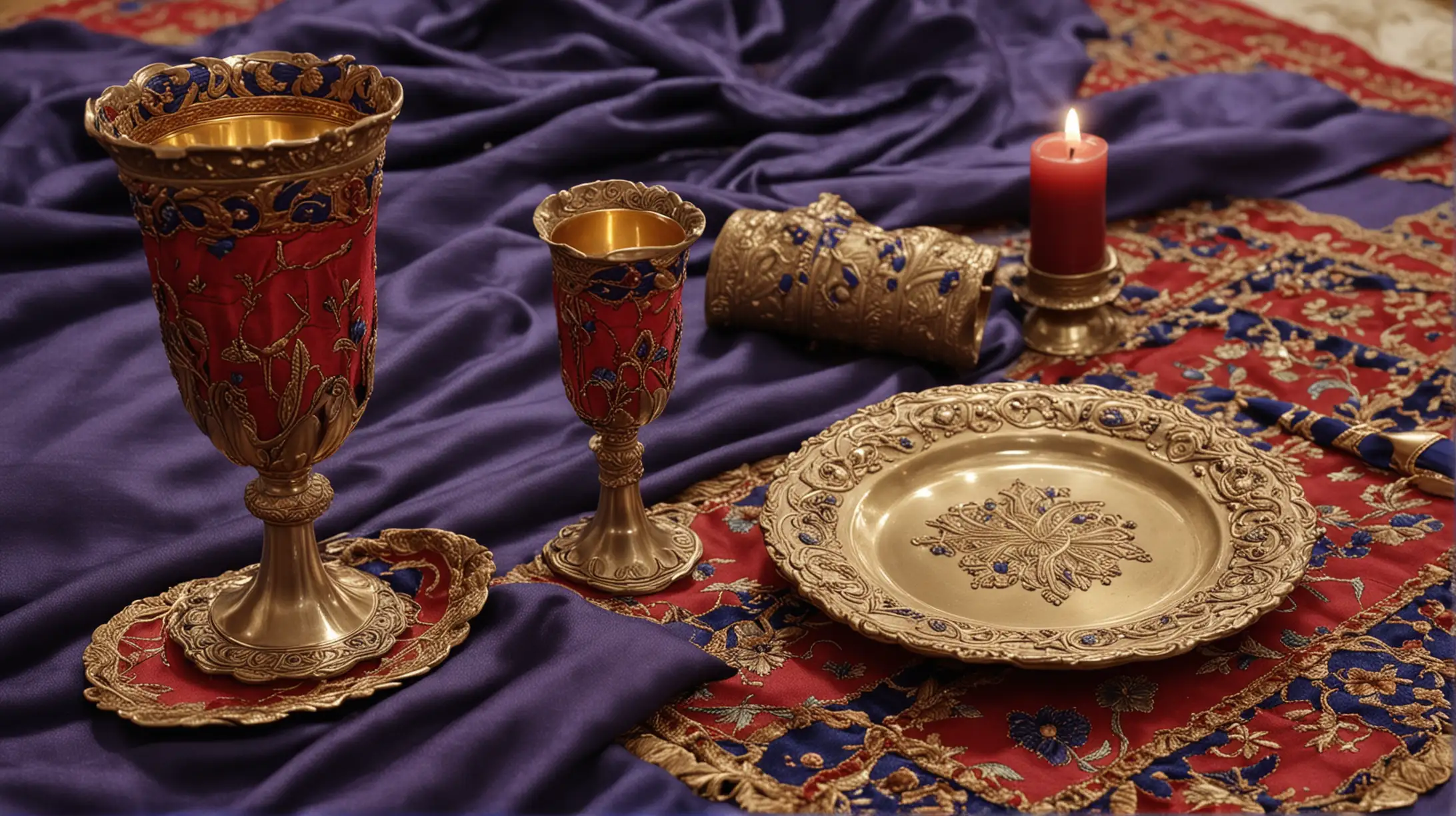 Tabernacle Furnishings Detailed Needlework and Precious Utensils from the Time of Moses
