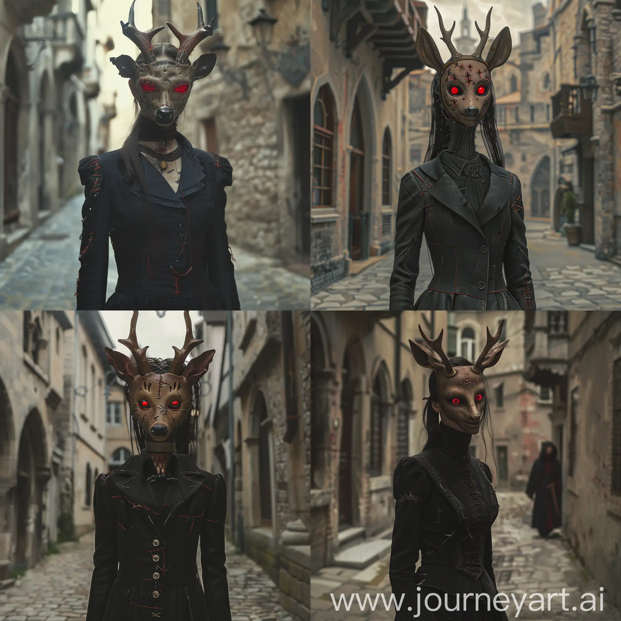 Monk-with-Deer-Mask-in-Medieval-City-Dark-Aristocratic-Figure-with-Scars-and-Stitches