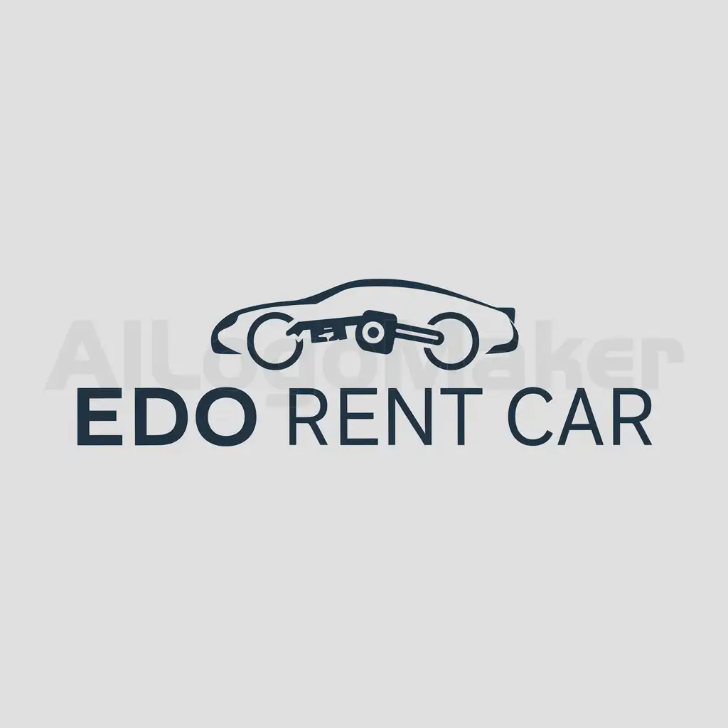 a logo design,with the text "Edo Rent Car", main symbol:car and keys,Moderate,be used in Automotive industry,clear background
