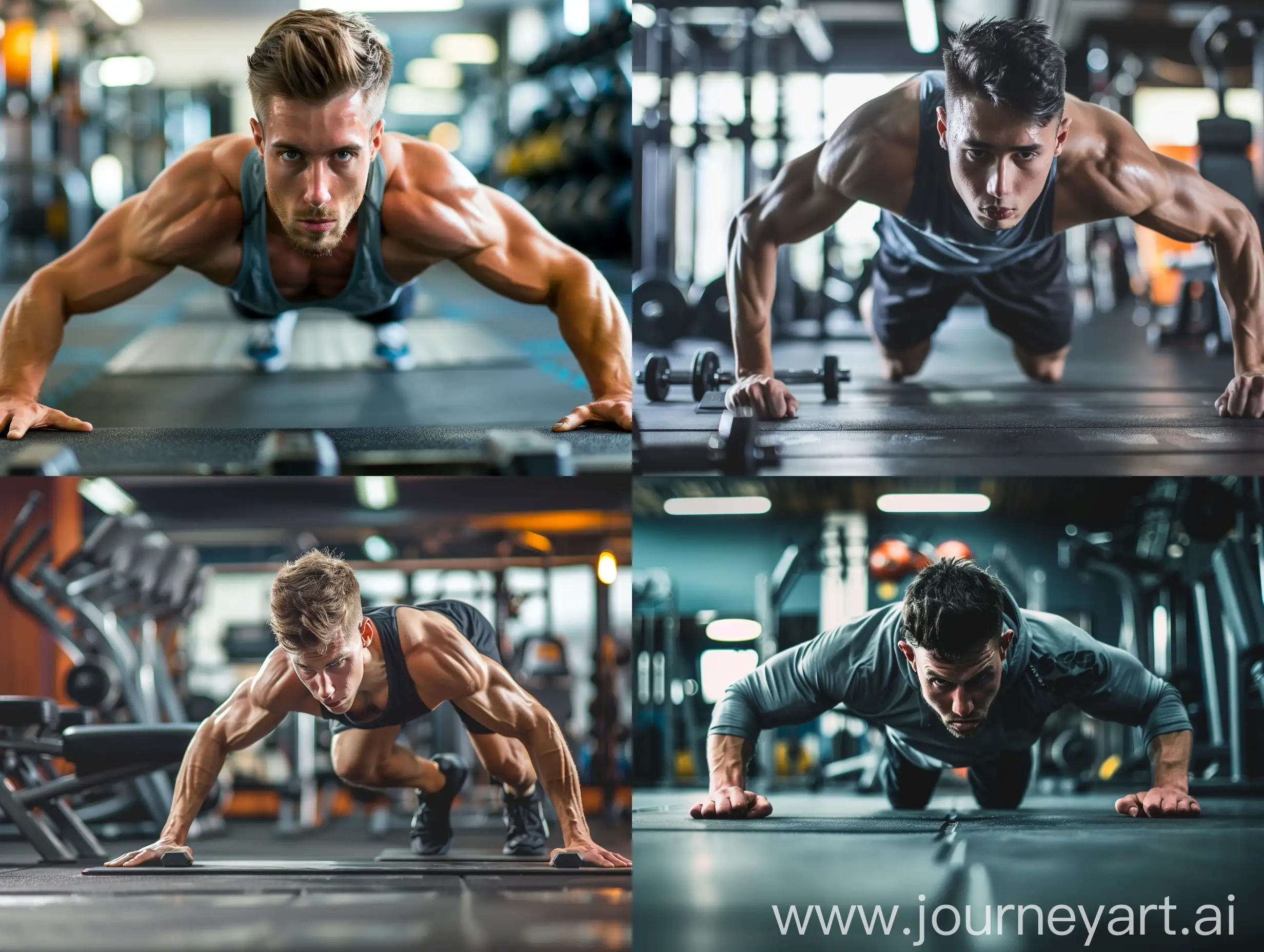 Determined-Man-Achieving-Victory-with-Gym-PushUps