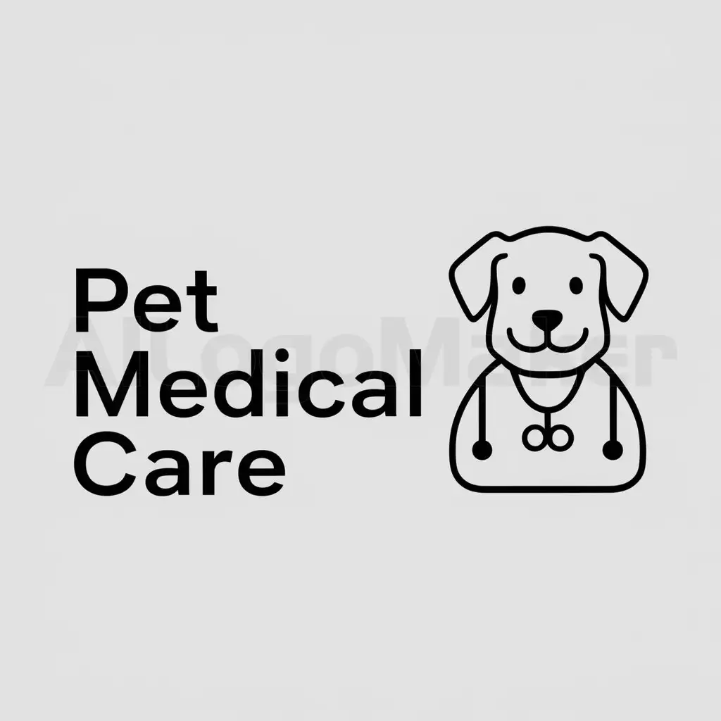 a logo design,with the text "pet medical care", main symbol:cartoon pet dog,Moderate,be used in Animals Pets industry,clear background