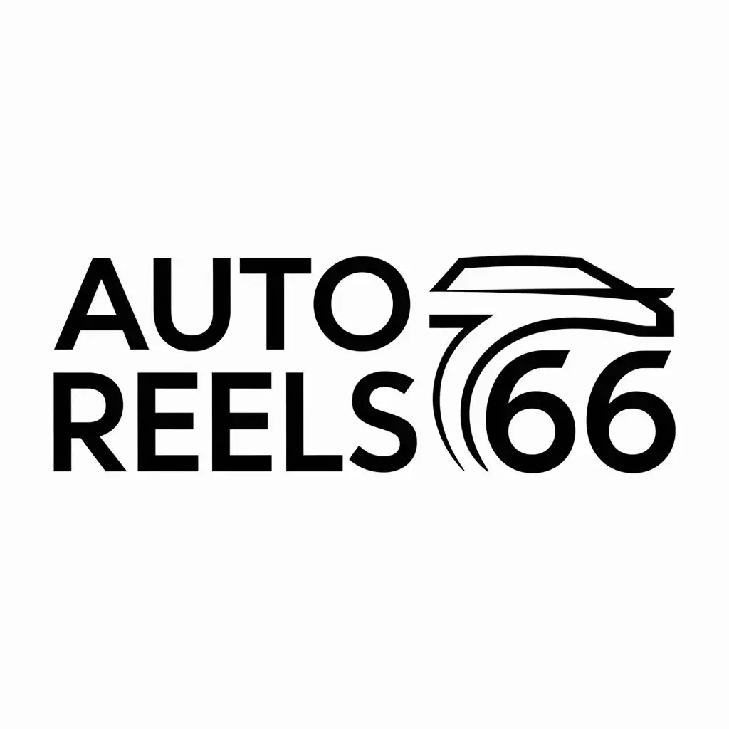 a logo design,with the text "auto reels 66", main symbol:car,Moderate,be used in Automotive industry,clear background