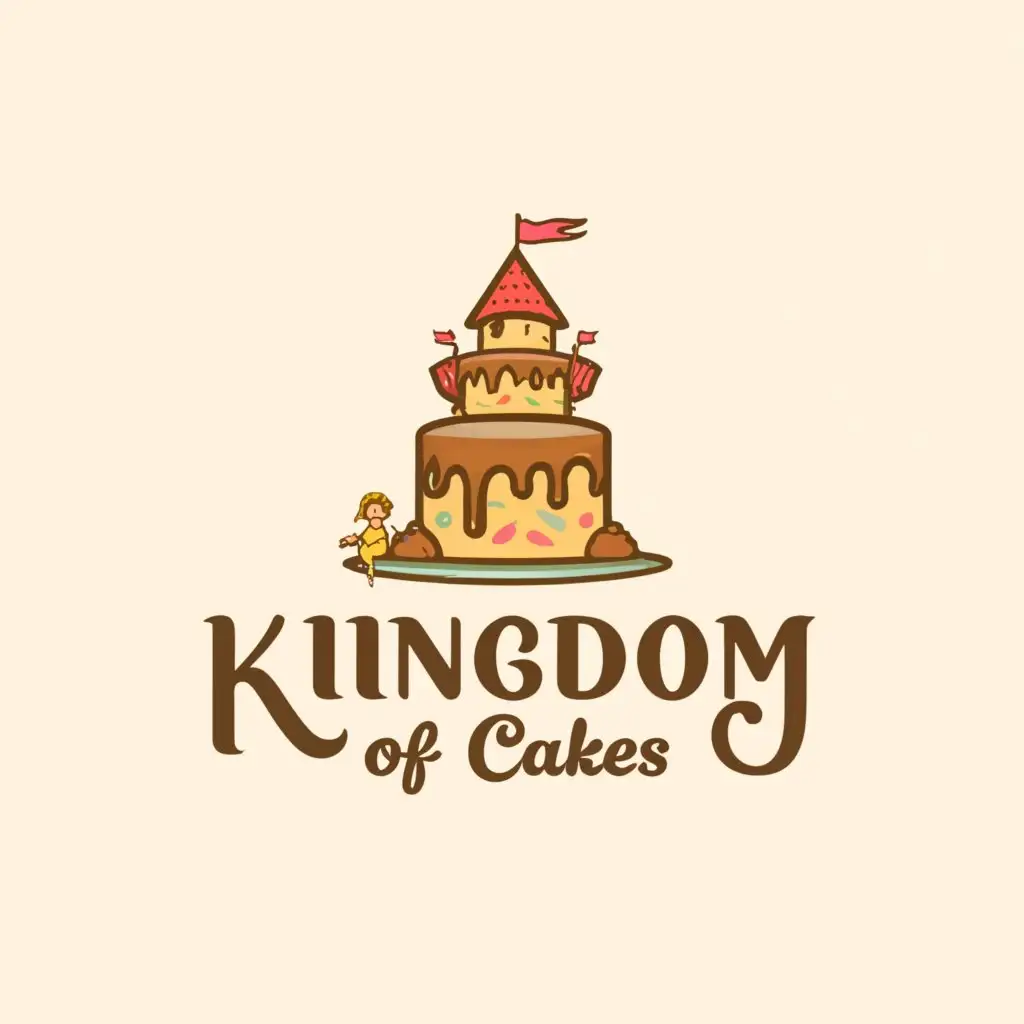 a logo design,with the text "kingdom of cakes", main symbol:make homemade cakes with love,Moderate,be used in Restaurant industry,clear background