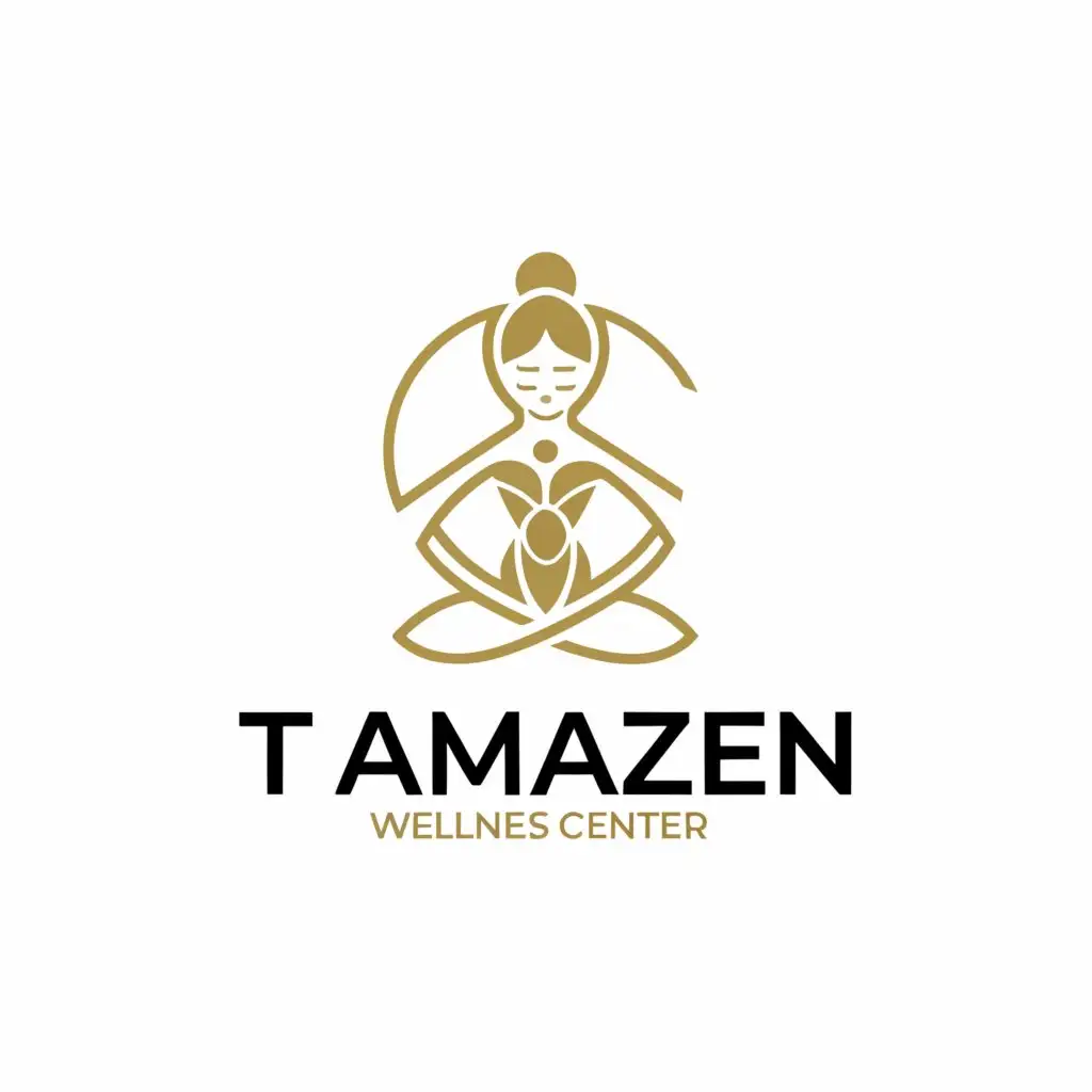 a logo design,with the text "Tamazen", main symbol:Woman with white quartz,Minimalistic,be used in Holistic wellness center industry,clear background