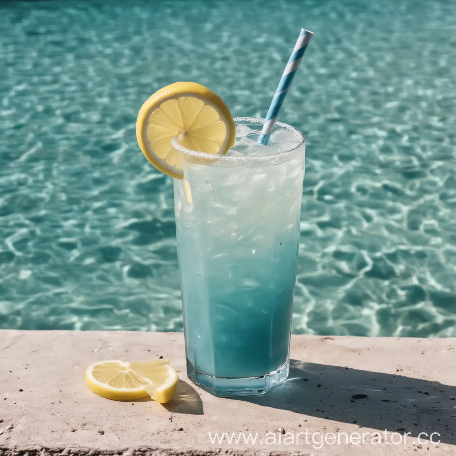 Refreshing-Blue-Lagoon-Lemonade-in-a-Tropical-Setting