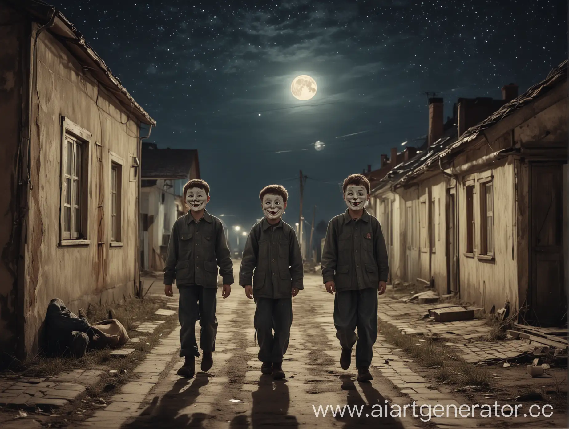 Night-Stroll-Soviet-Men-and-Boys-Under-a-Starry-Sky