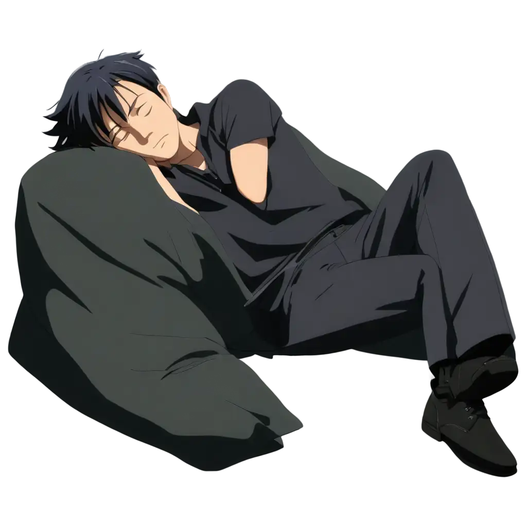 Anime man sleeping