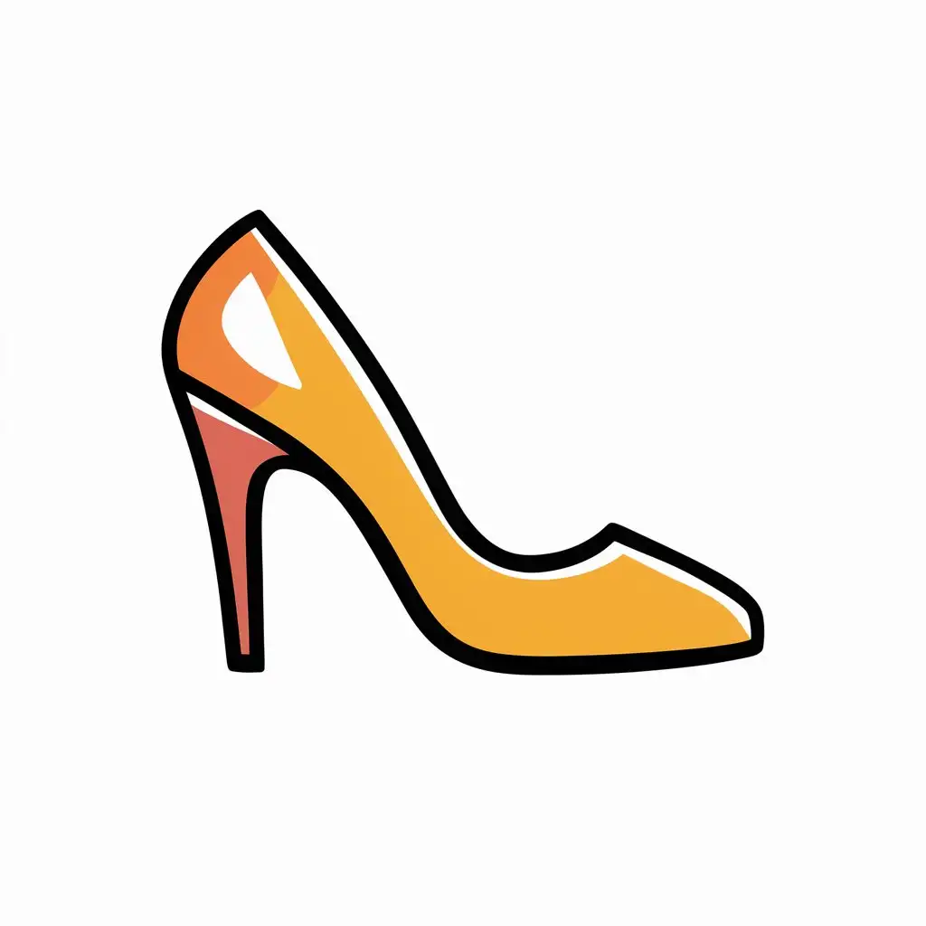 Cartoon emoji for a simple,  sexy women's shoe
