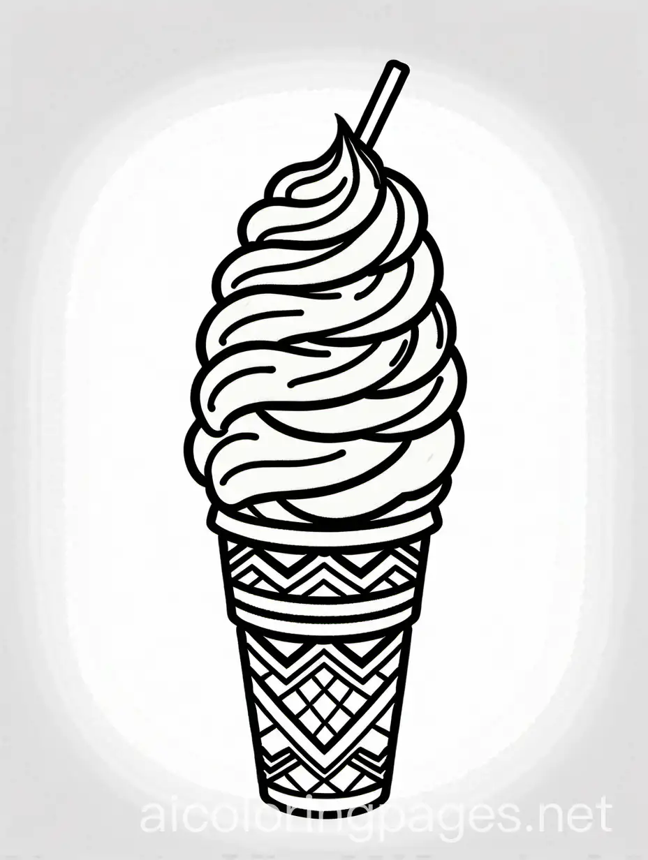disney dole whip, Coloring Page, black and white, line art, white background, Simplicity, Ample White Space. The background of the coloring page is plain white to make it easy for young children to color within the lines. The outlines of all the subjects are easy to distinguish, making it simple for kids to color without too much difficulty