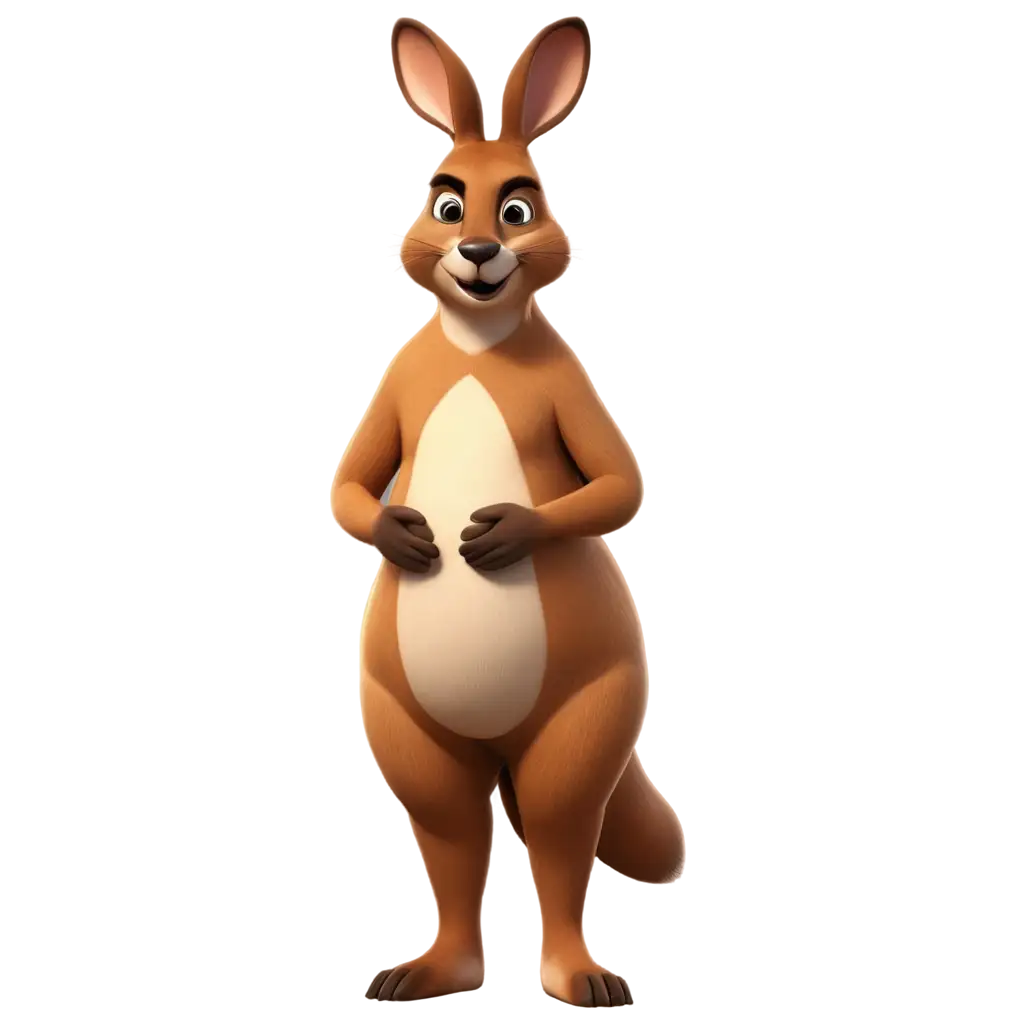 fat kangaroo 3d illustration standing