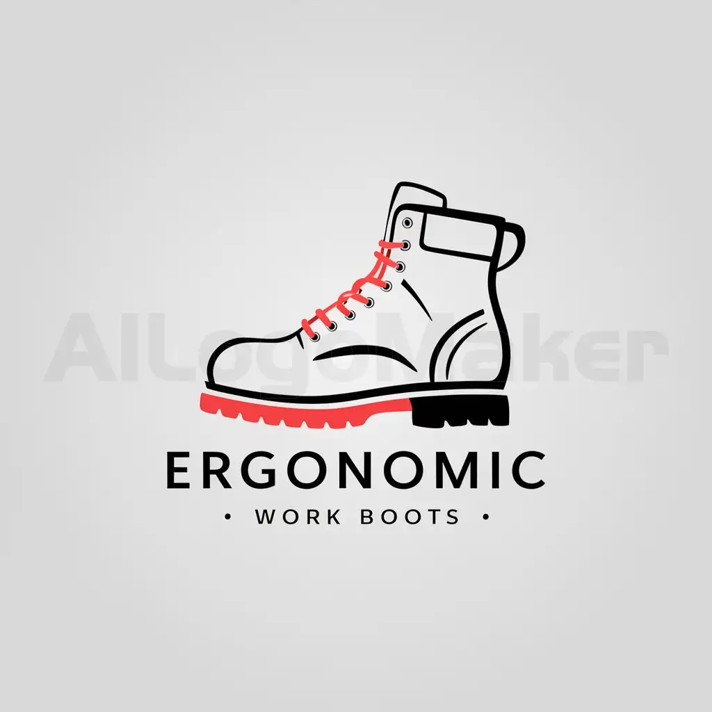 a logo design,with the text "ergonomic work boots", main symbol:una bota industrial de trabajo,Moderate,clear background
