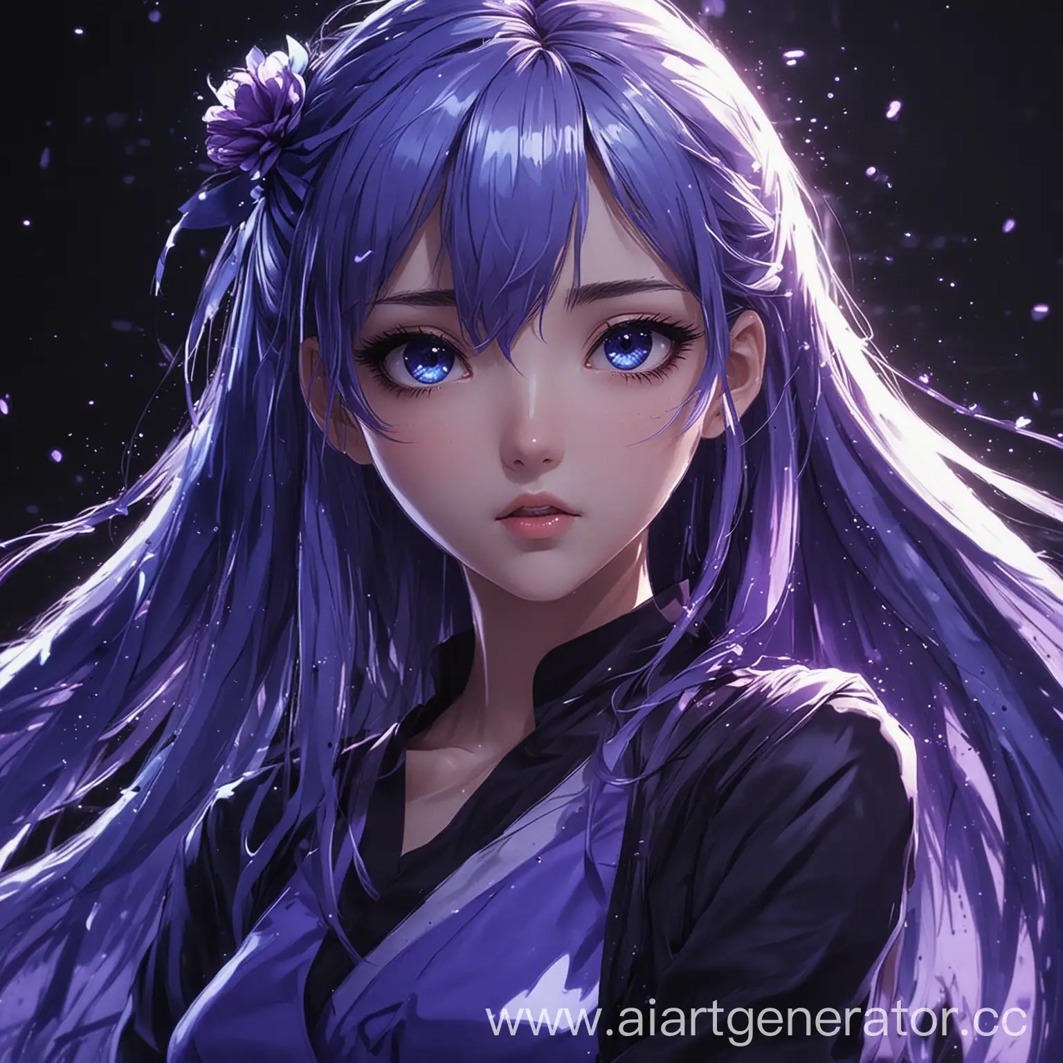 Mystical-Anime-Girl-with-PurpleBlueBlack-Aura
