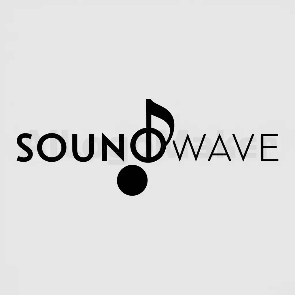 a logo design,with the text "SoundWave", main symbol:Music,Minimalistic,be used in Music industry,clear background