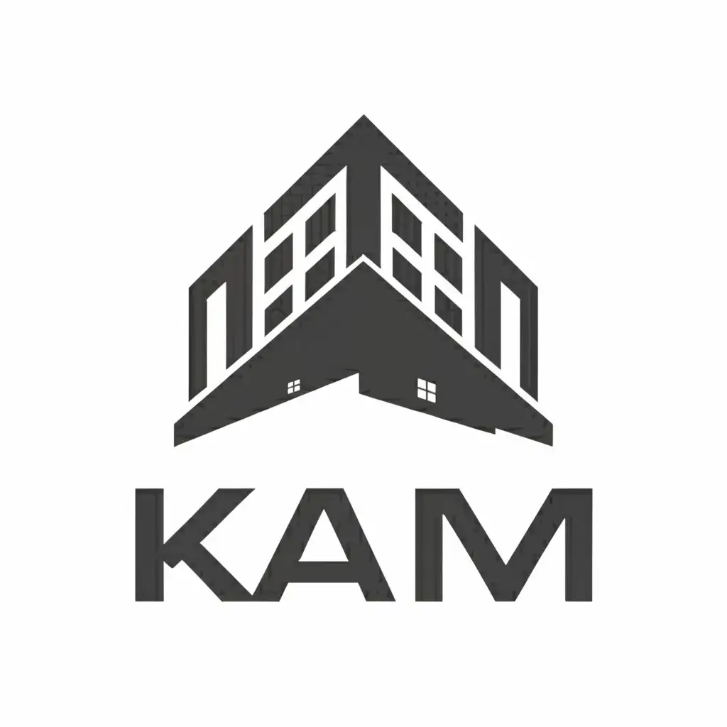 a logo design,with the text "kam", main symbol:building,Moderate,be used in Construction industry,clear background