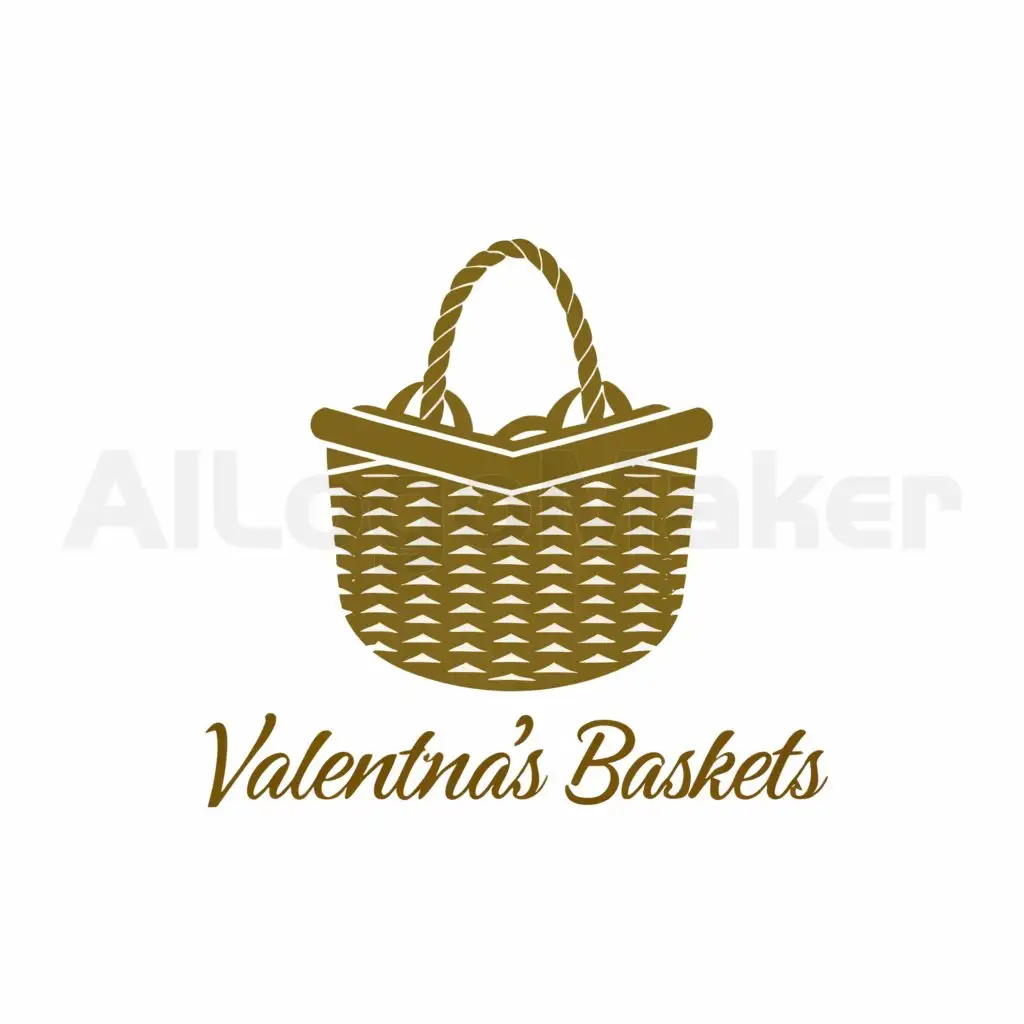 a logo design,with the text "Valentina's Baskets", main symbol:Woven basket,Moderate,be used in Hobby industry,clear background