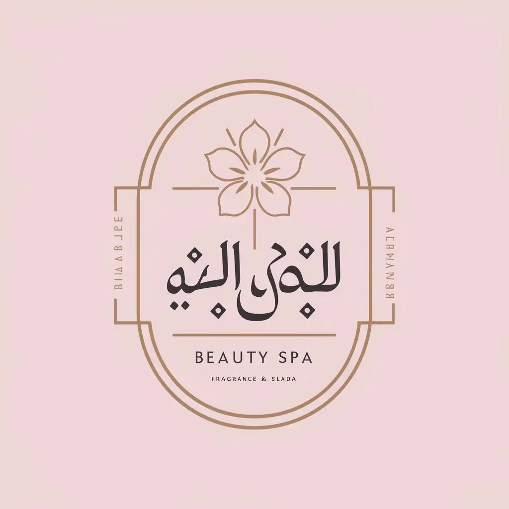 a logo design,with the text "Arij", main symbol: Flower design named "Arij"
Central Element: Elegant flower symbolizing fragrance and beauty.
Supporting Elements: Minimalist outline integrated with the flower.
Typography: "بيوتي سنتر أريج" in elegant Arabic calligraphy.
Color Scheme:
Pink: Feminine and beautiful.
Gold: Luxurious and high-quality.
White: Pure and simple.
Design:
Shape: Circular or oval for a cohesive, badge-like appearance.
Flower and "Arij" name at the center with a soft outline.
Text Placement: "بيوتي سنتر أريج" below or around the central design.
Palette:
Pink: #FFC0CB
Gold: #FFD700
White: #FFFFFF
This logo conveys beauty, luxury, and a personal touch, reflecting the services offered by "بيوتي سنتر أريج.",Moderate,be used in Beauty Spa industry,clear background