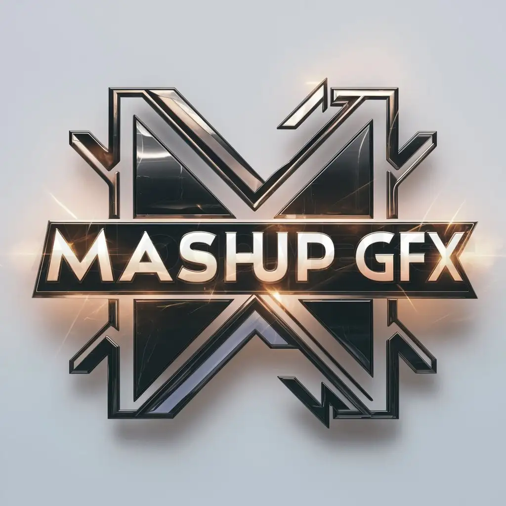 a logo design,with the text "Mashup Gfx", main symbol:M,Moderate,clear background