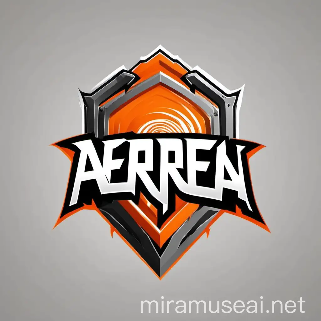 Nerf Arena Battlefield Logo with Minimalist Design in White Orange and Gray