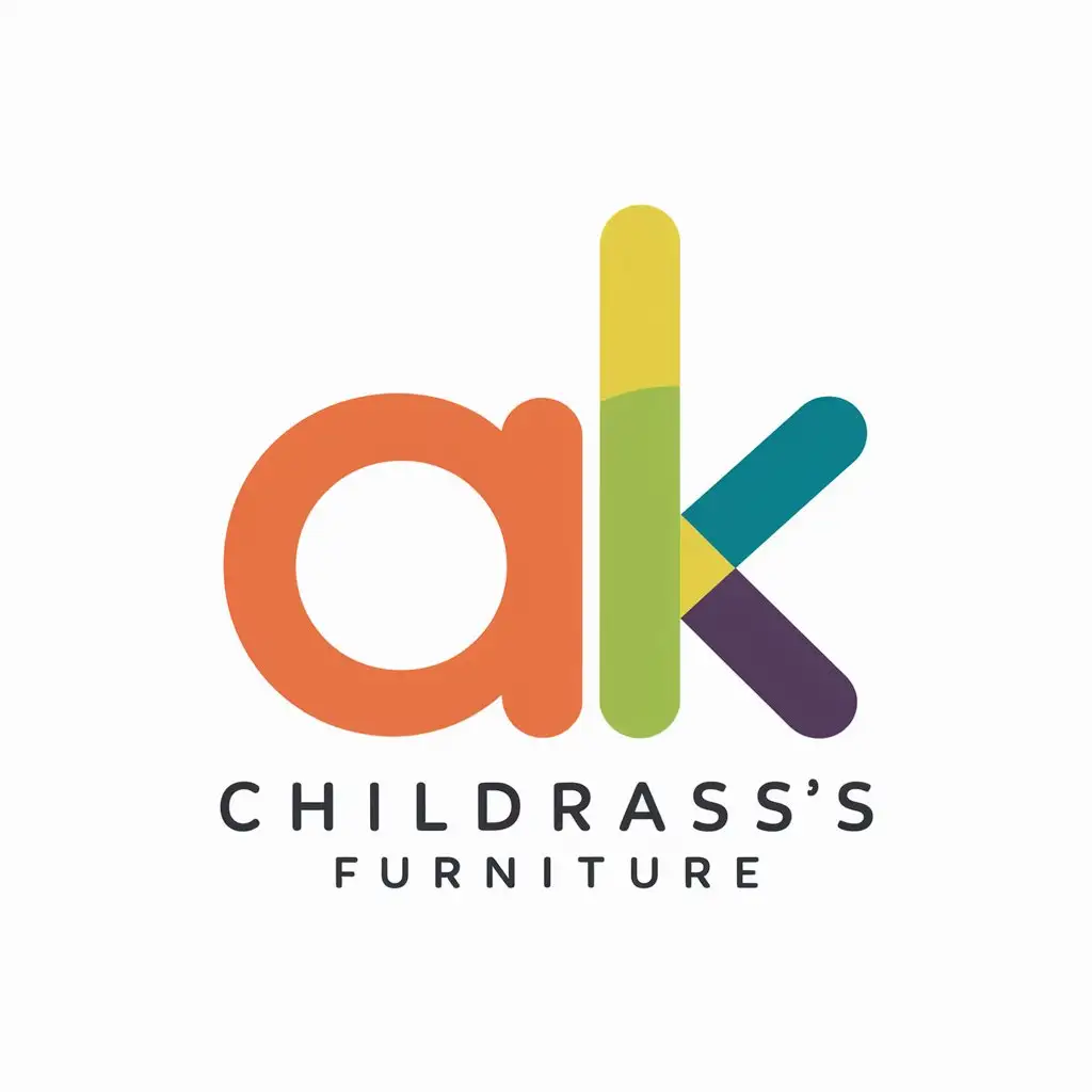 用小写字母a和k做个组合，设计一款logo，给一个儿童家具品牌